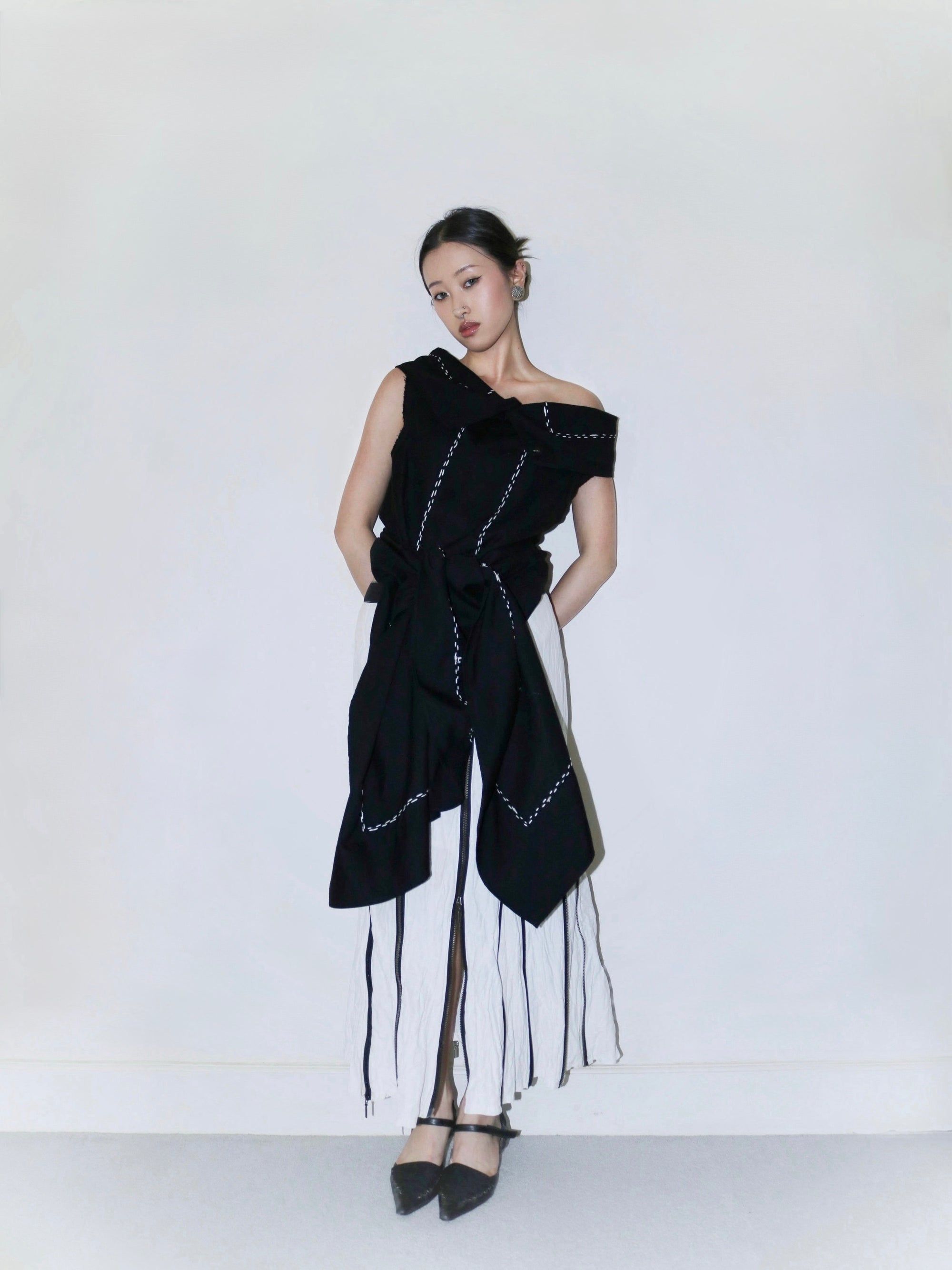COMME DES GARCONS FALL 2003 DRAPED STITCH TOP