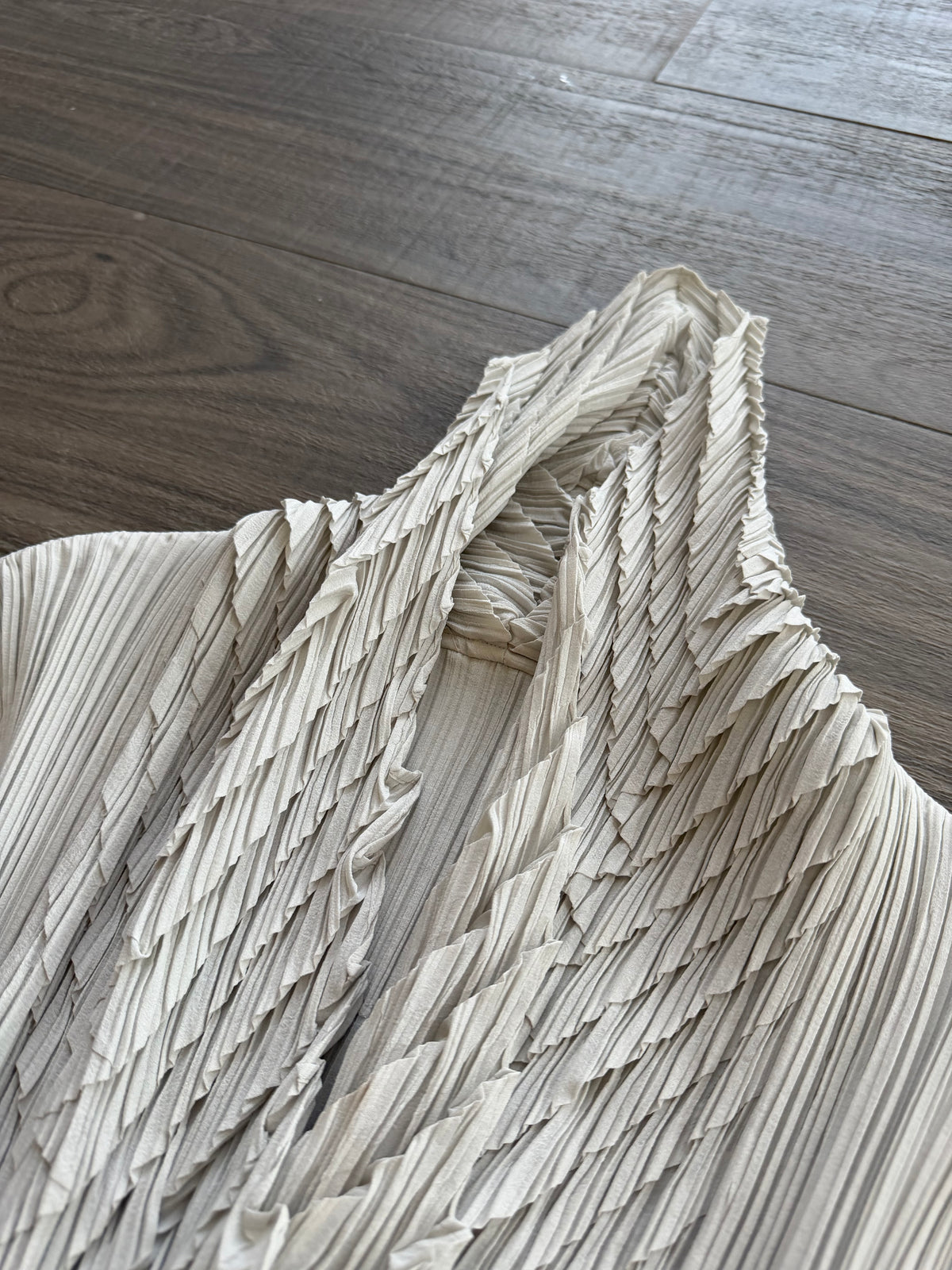 ISSEY MIYAKE S/S 2010 CHEVRON PLEATED CARDIGAN