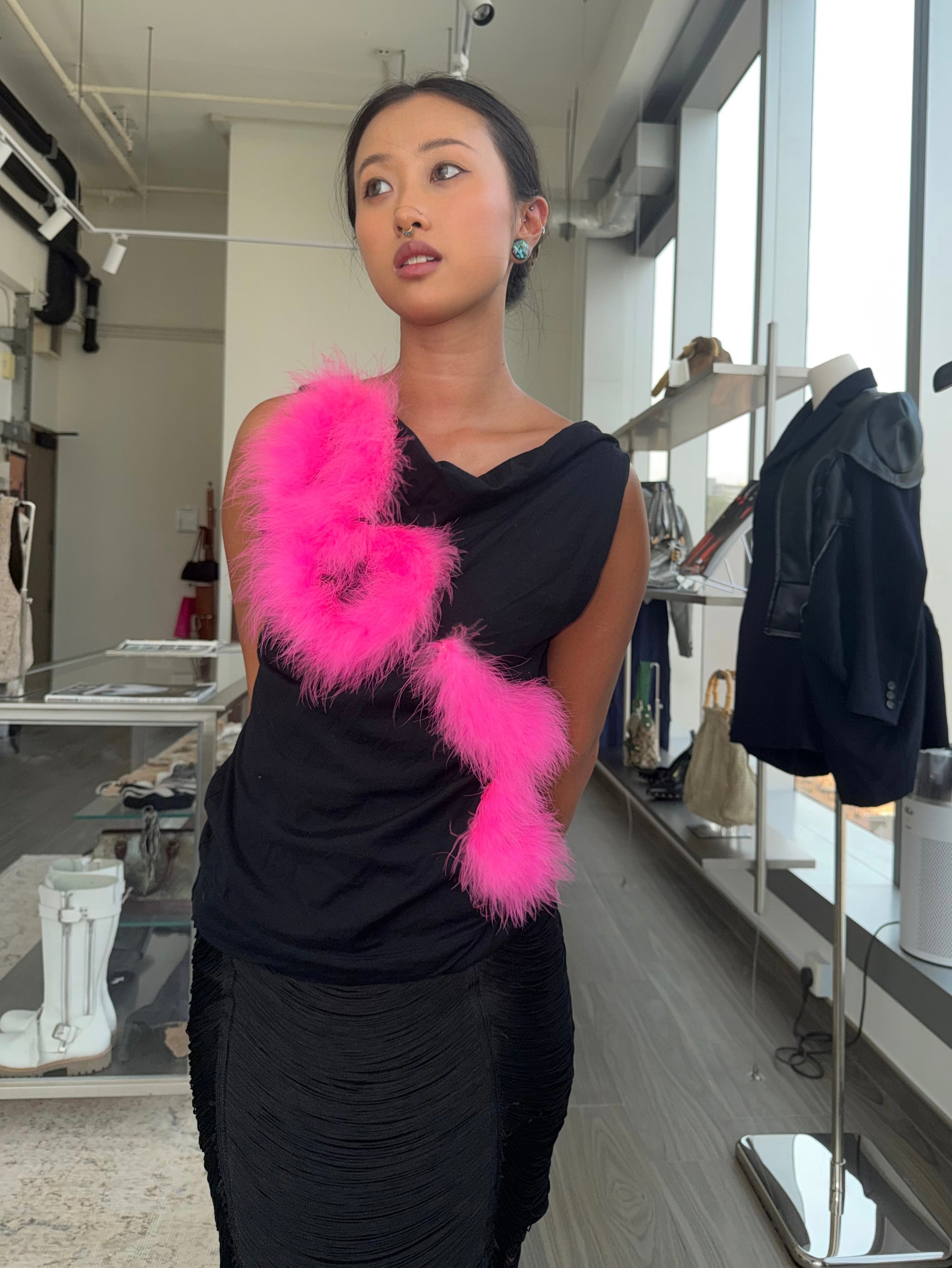 VIVIENNE WESTWOOD 90s “DOLL” TURKEY FUR TOP