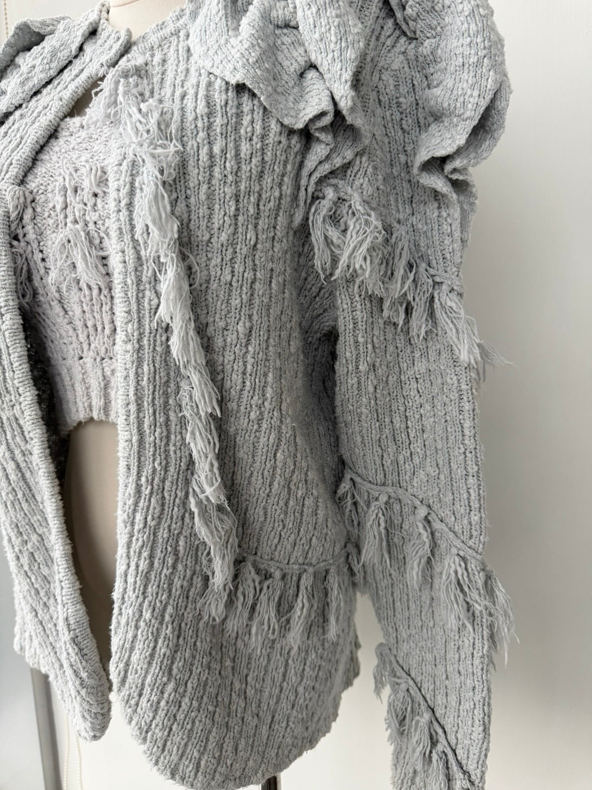 ISSEY MIYAKE 70s FRINGED KNIT CARDIGAN & TOP