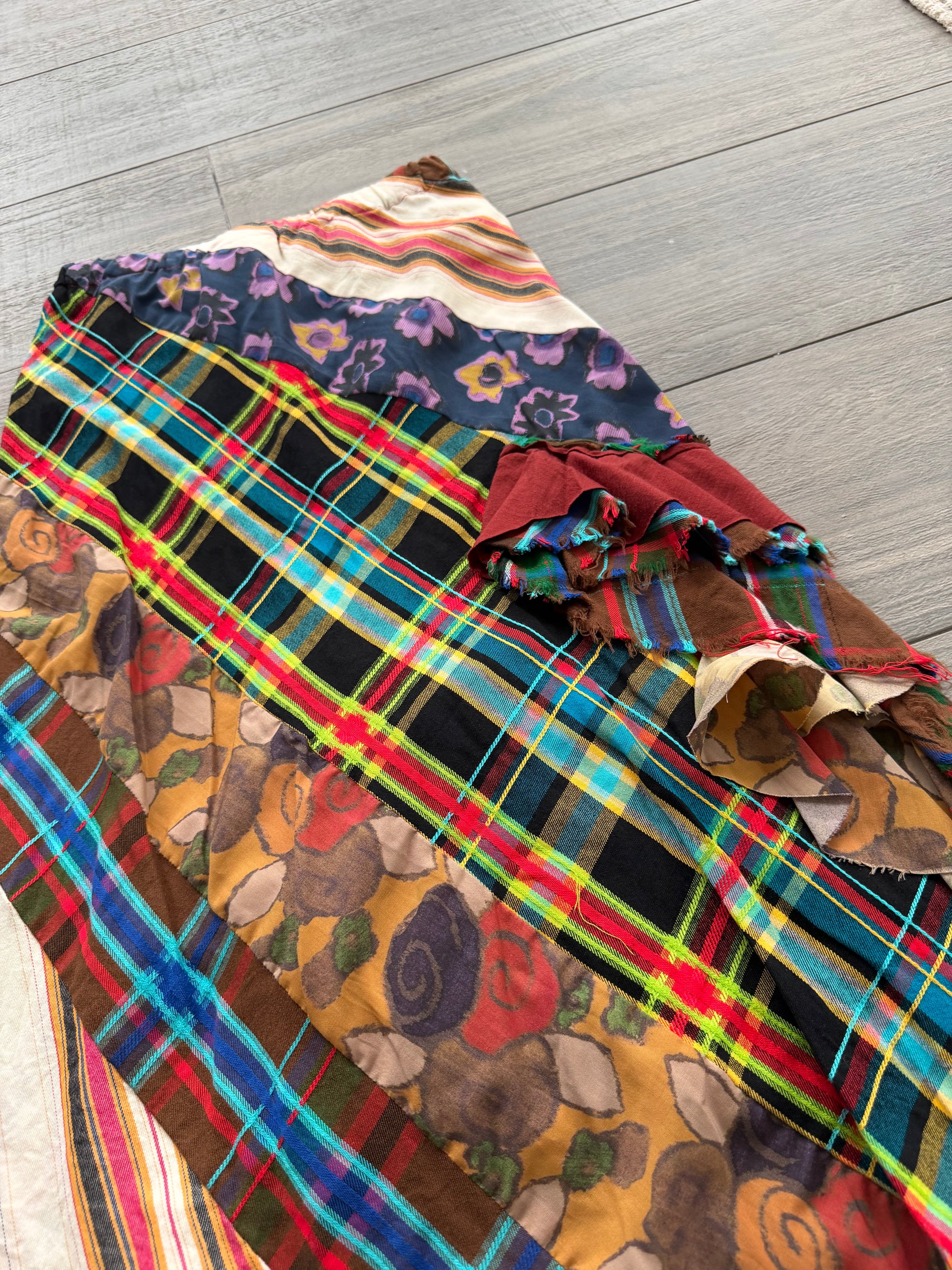 COMME DES GARCONS F/W 2000 PATCHWORK RUFFLE SKIRT