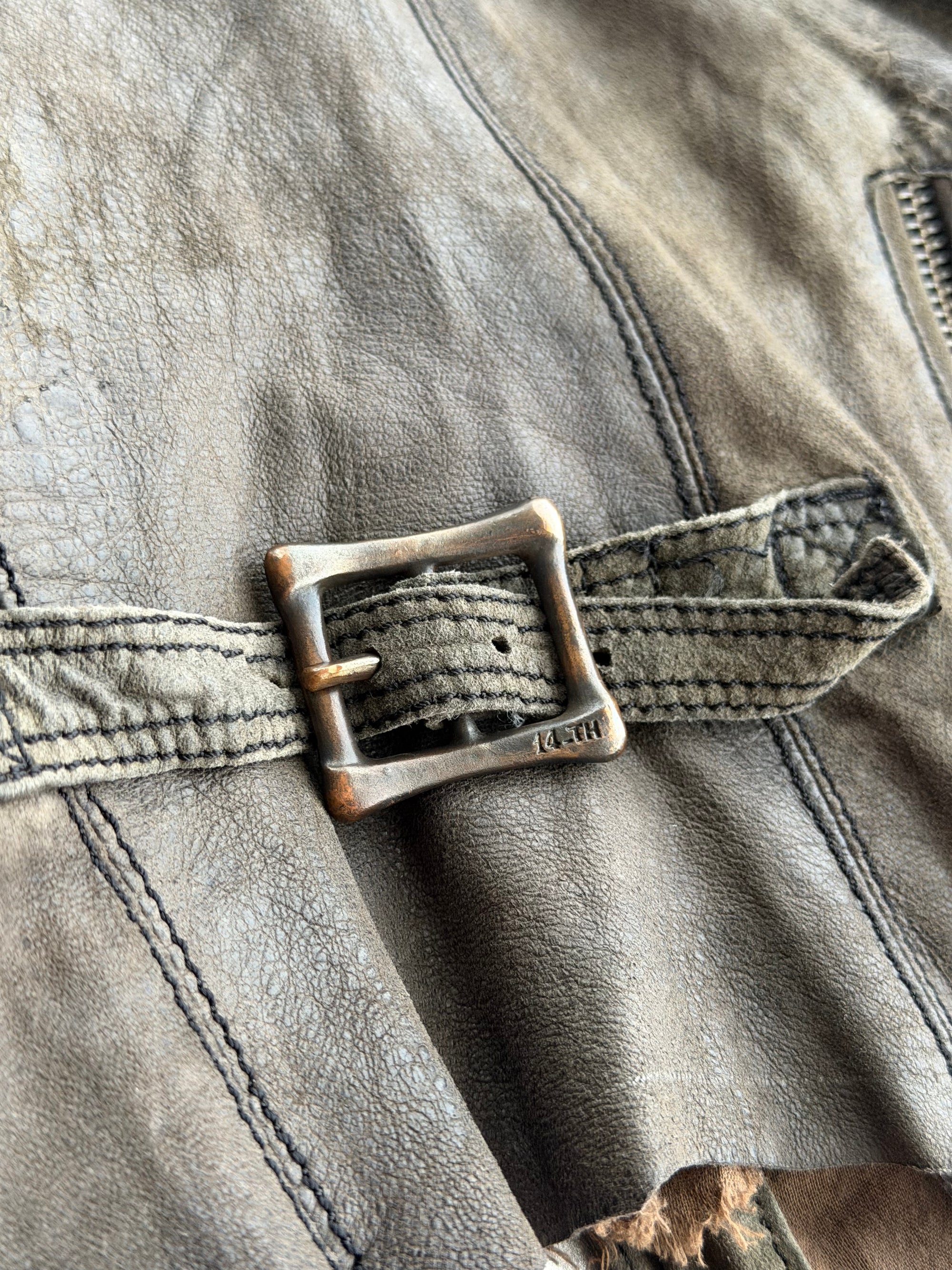 14TH ADDICTION CATORCE LEATHER UTILITY GILLET