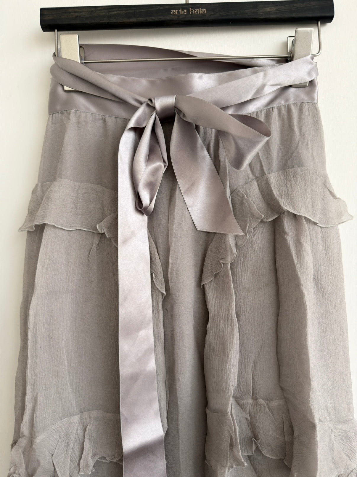 CHANEL F/W 2003 SILK TIE RUFFLE SKIRT