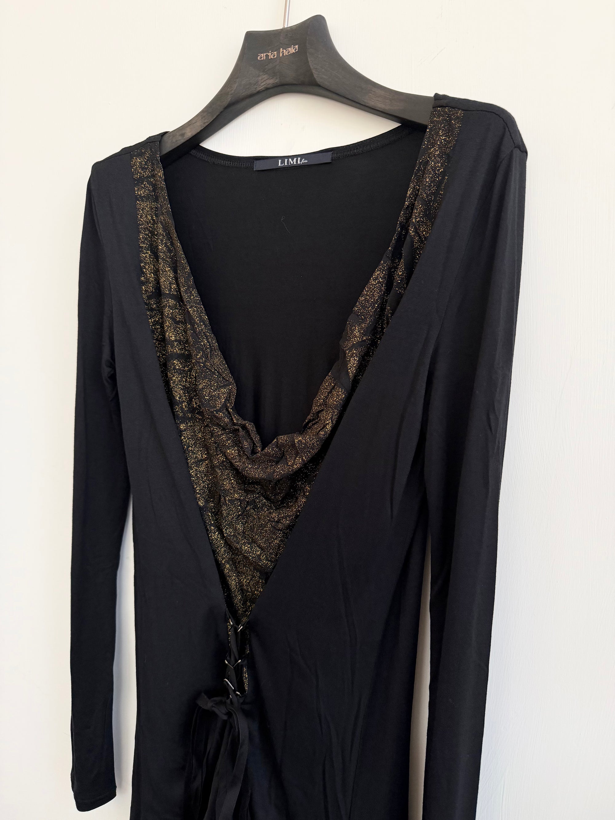 LIMI FEU GLITTER LACE UP DRESS