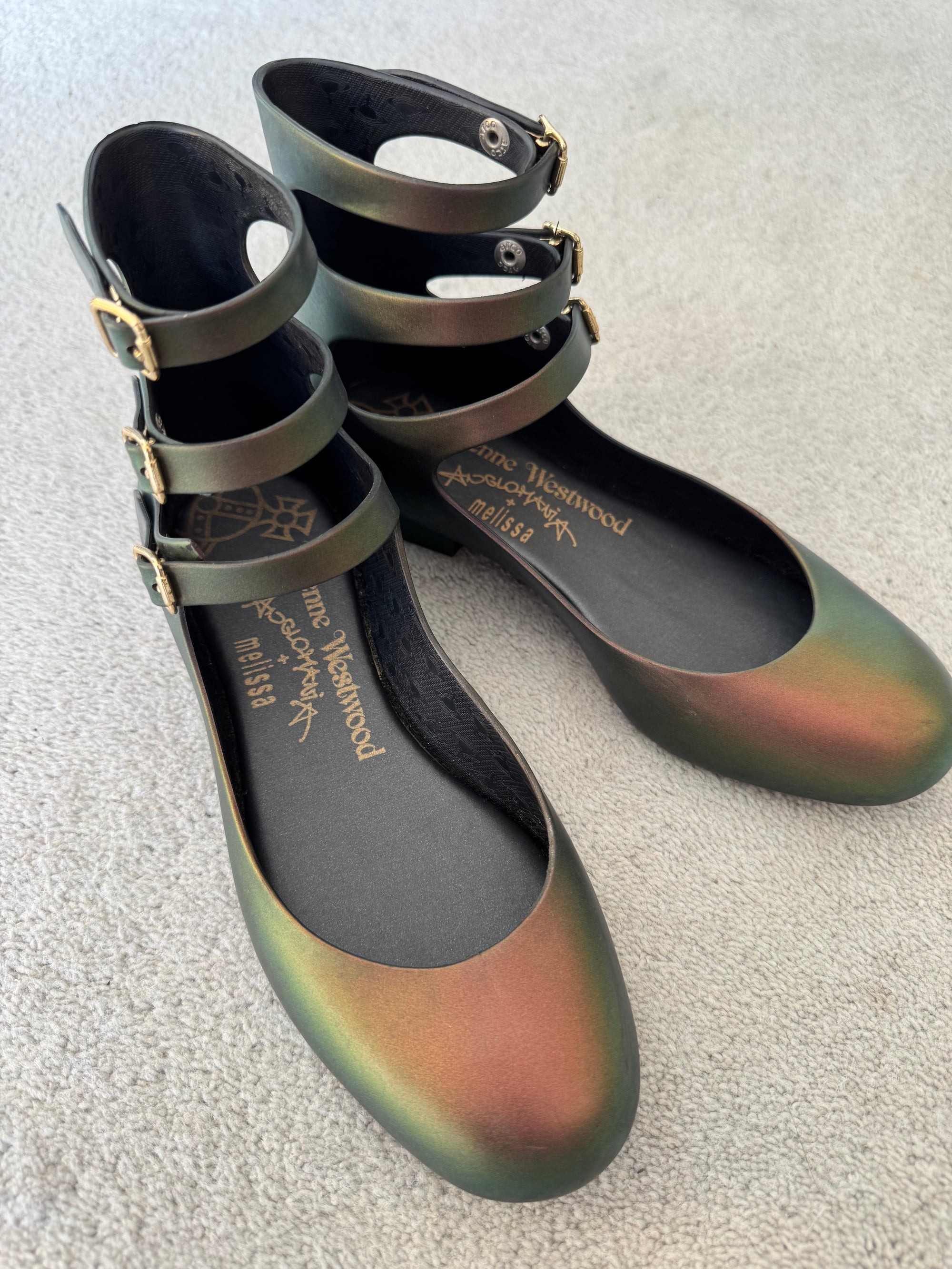 VIVIENNE WESTWOOD X MELISSA 00s IRIDESCENT BALLET FLATS