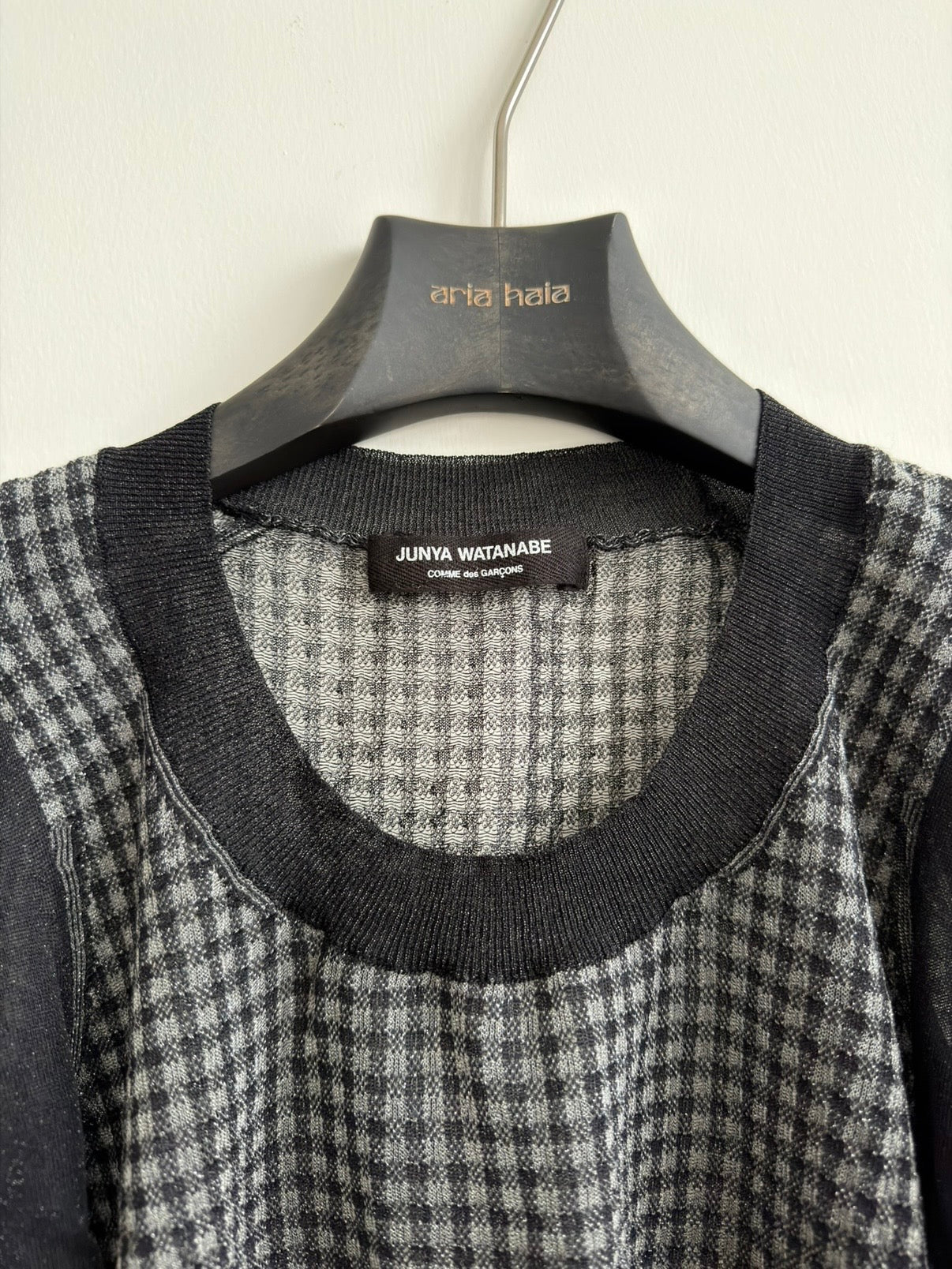 JUNYA WATANABE 00s GINGHAM PUFF SLEEVE TOP