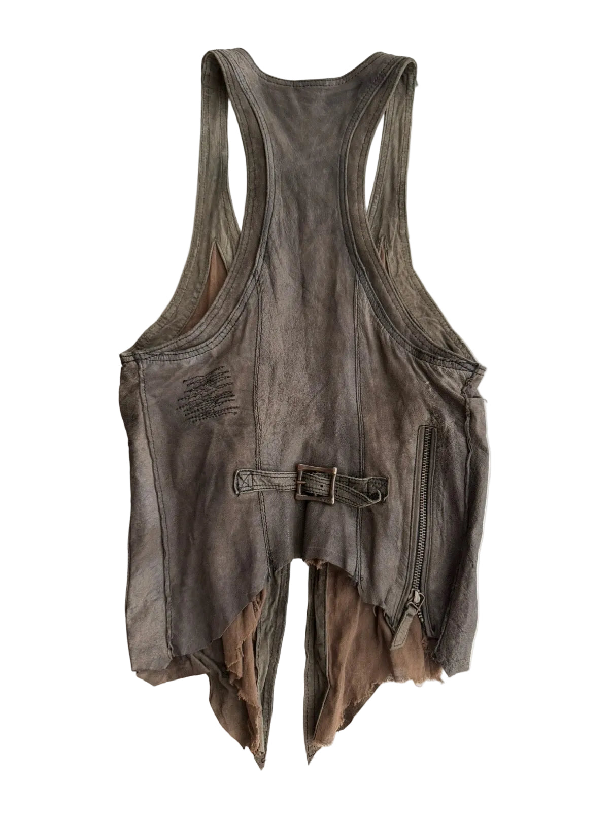 14TH ADDICTION CATORCE LEATHER UTILITY GILLET