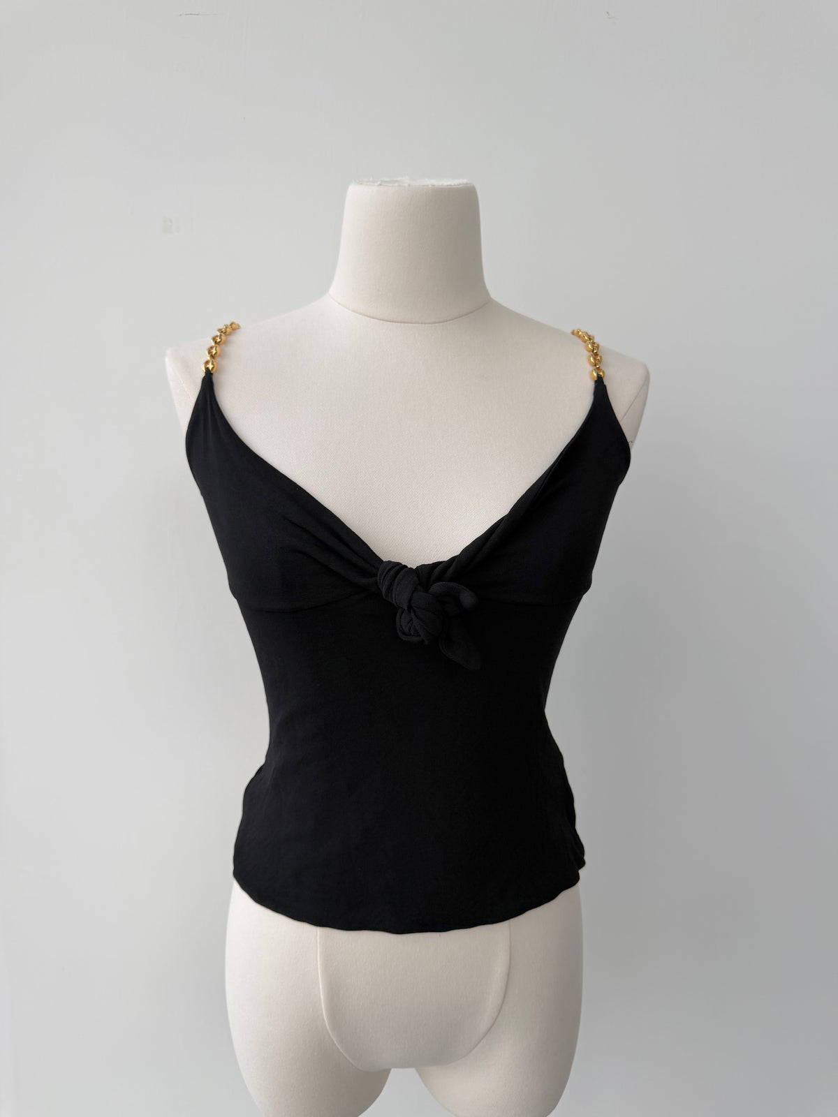 GUCCI BY TOM FORD S/S 2004 GOLD MARINA CHAIN CAMI TOP