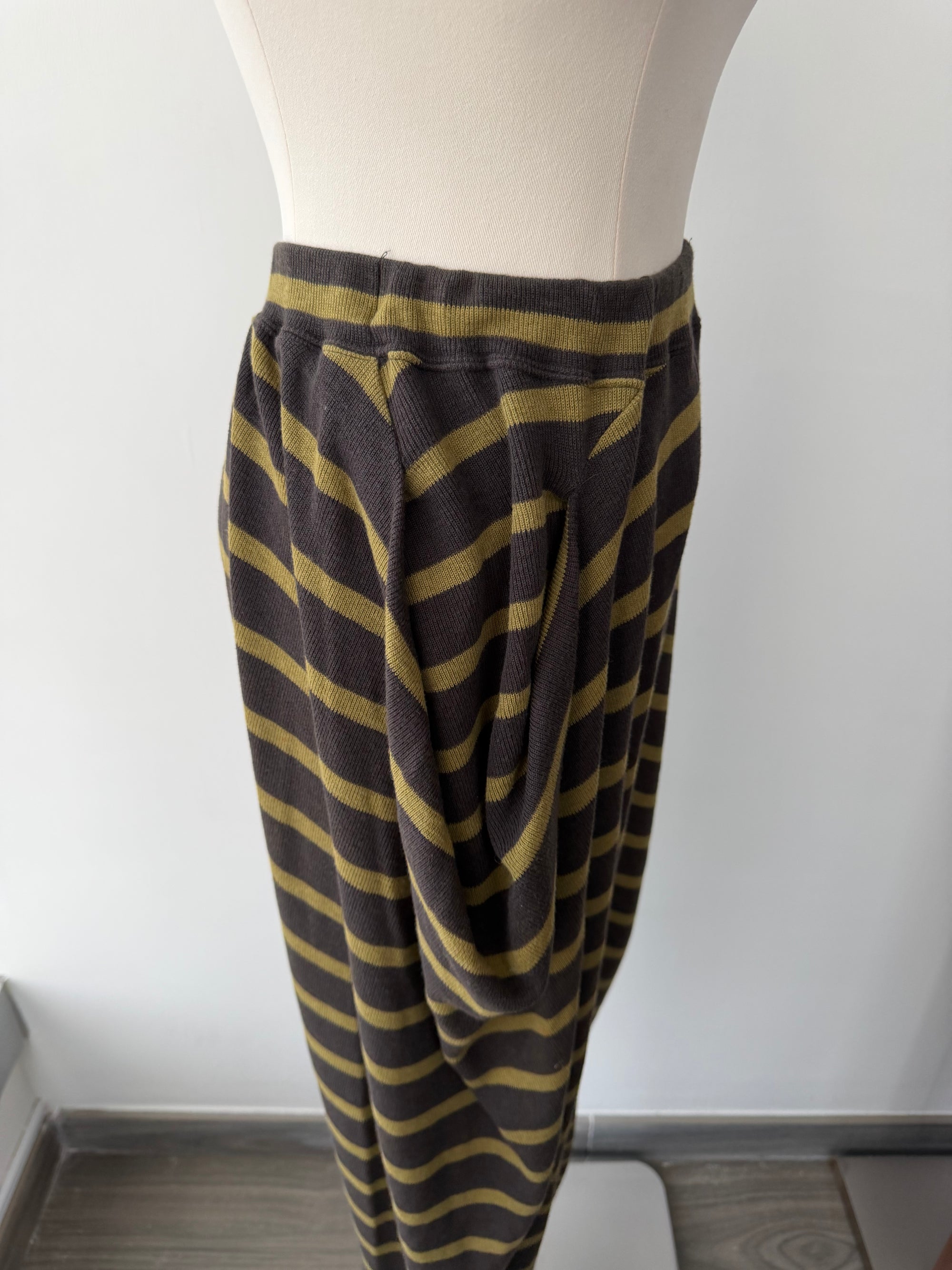ISSEY MIYAKE 80s STRIPED DROP CROTCH PANTS