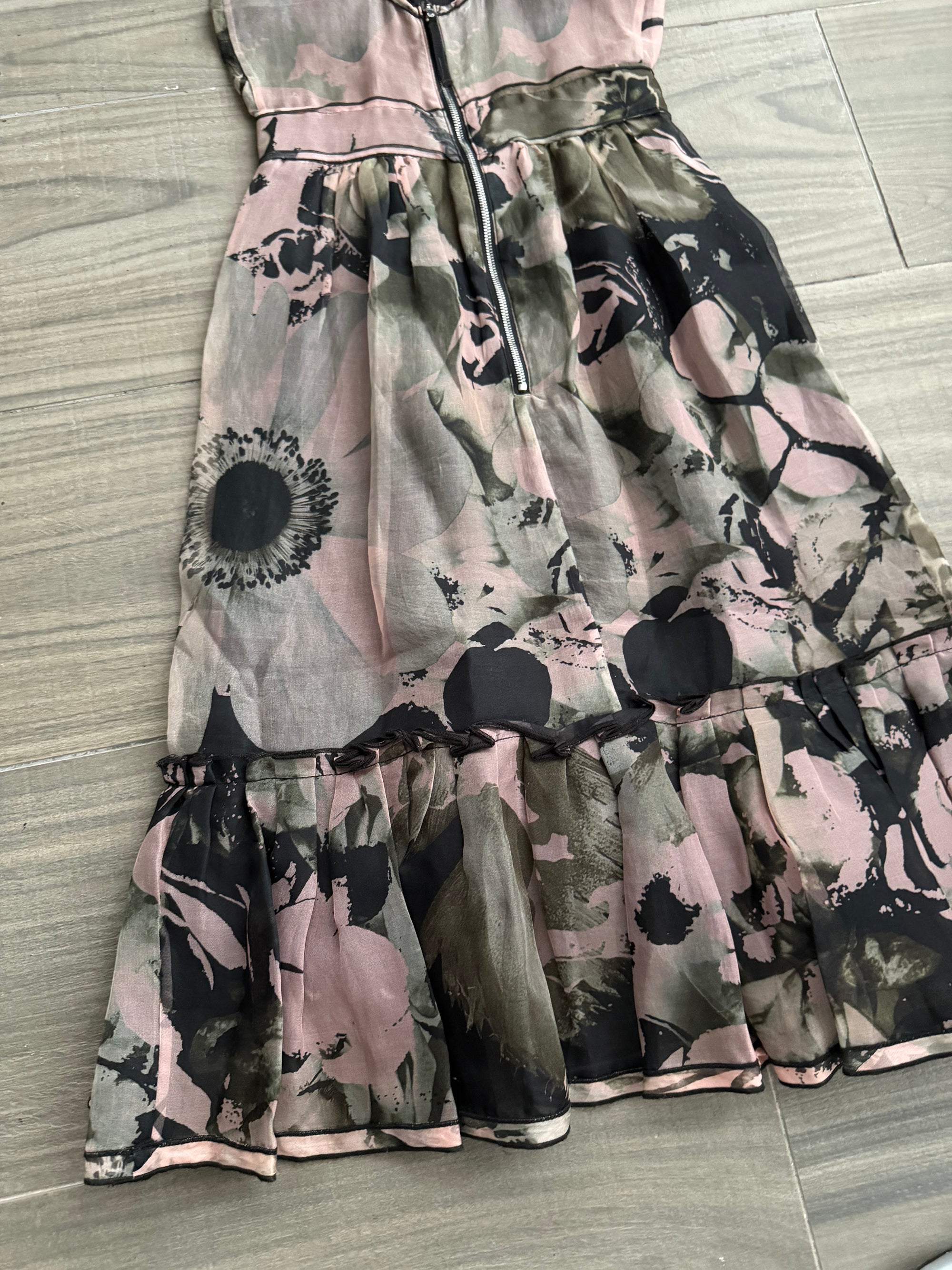 DOLCE AND GABBANA 00s SILK FLORAL DRESS