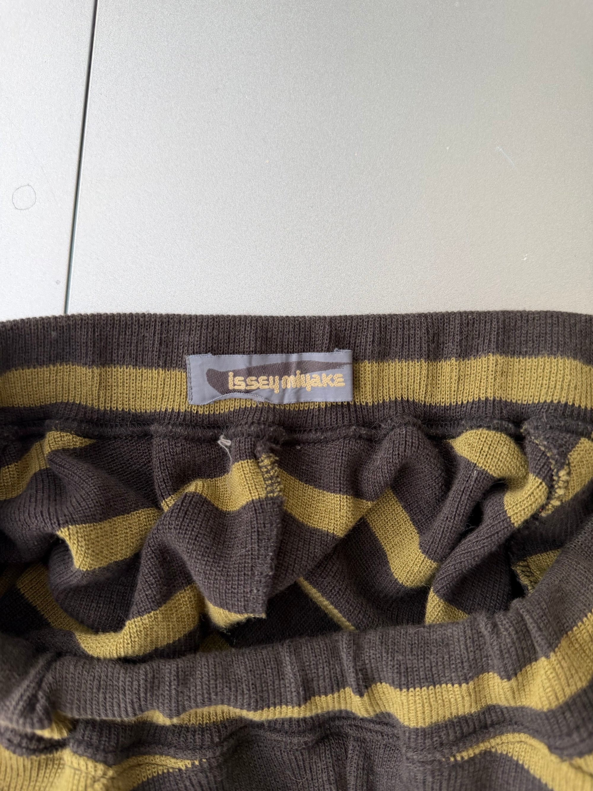 ISSEY MIYAKE 80s STRIPED DROP CROTCH PANTS