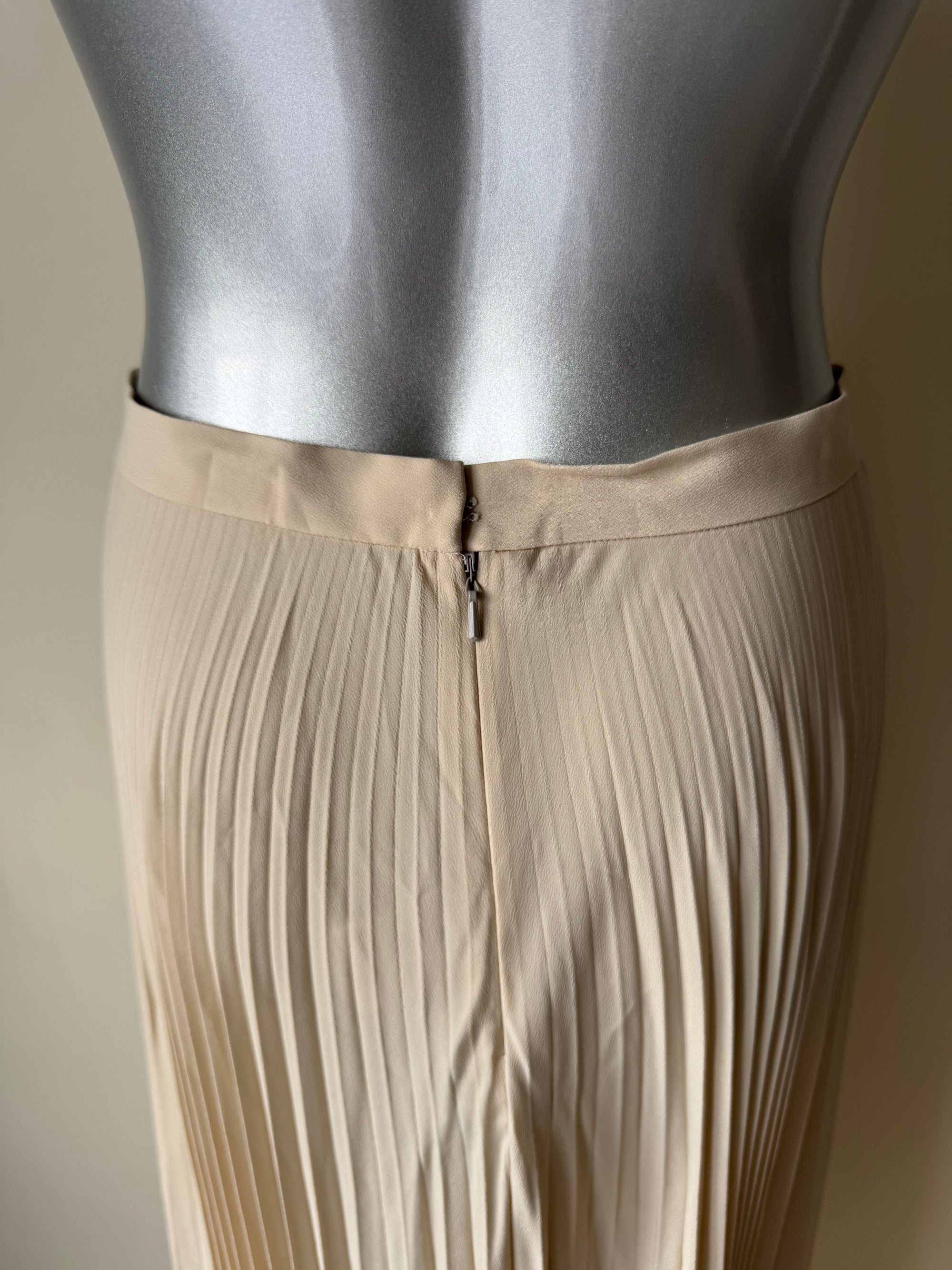 HELMUT LANG CREAM PLEATED SKIRT