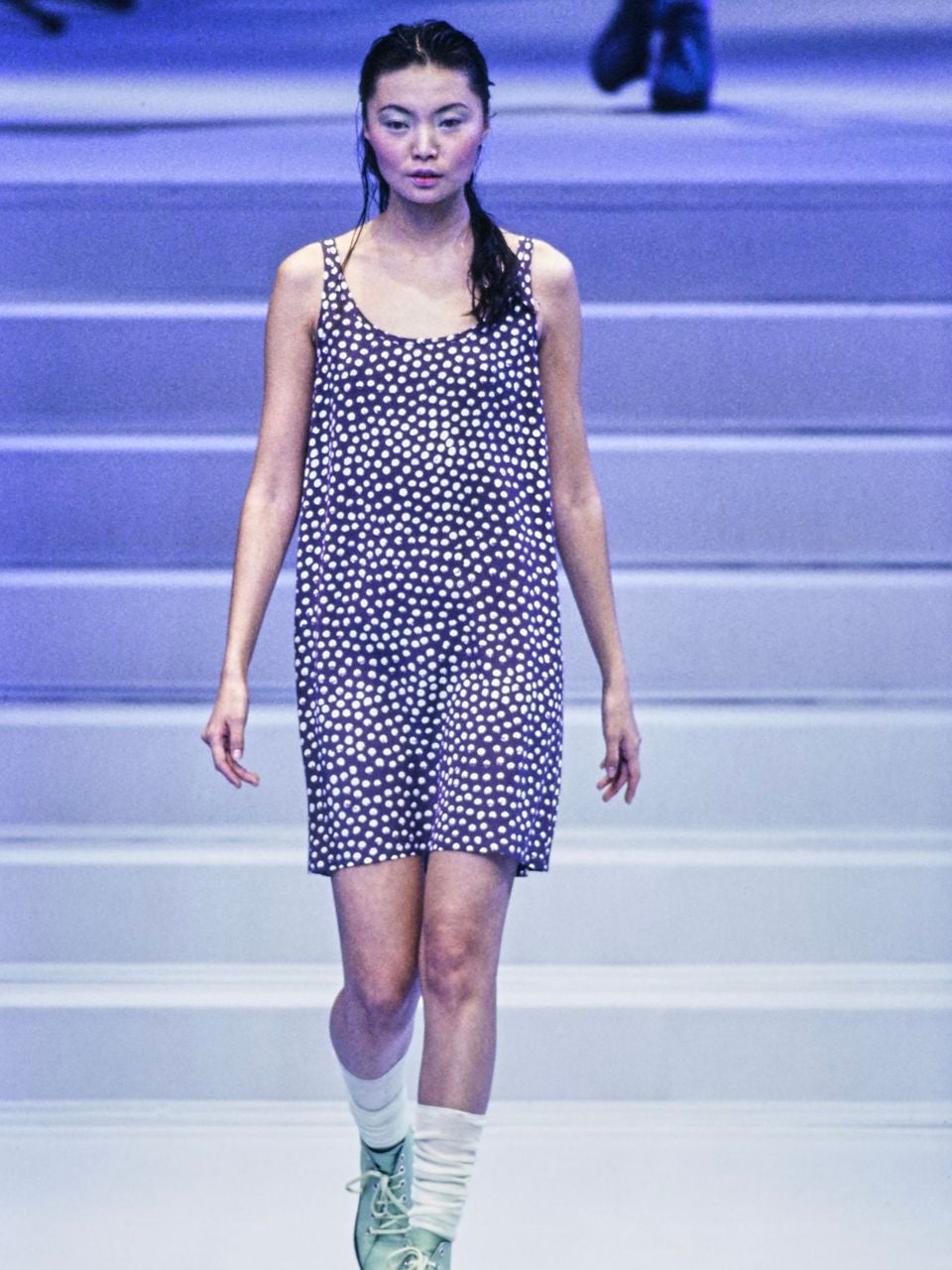 ISSEY MIYAKE PERMANENTE S/S 1995 SILK POLKA DOT SKIRT