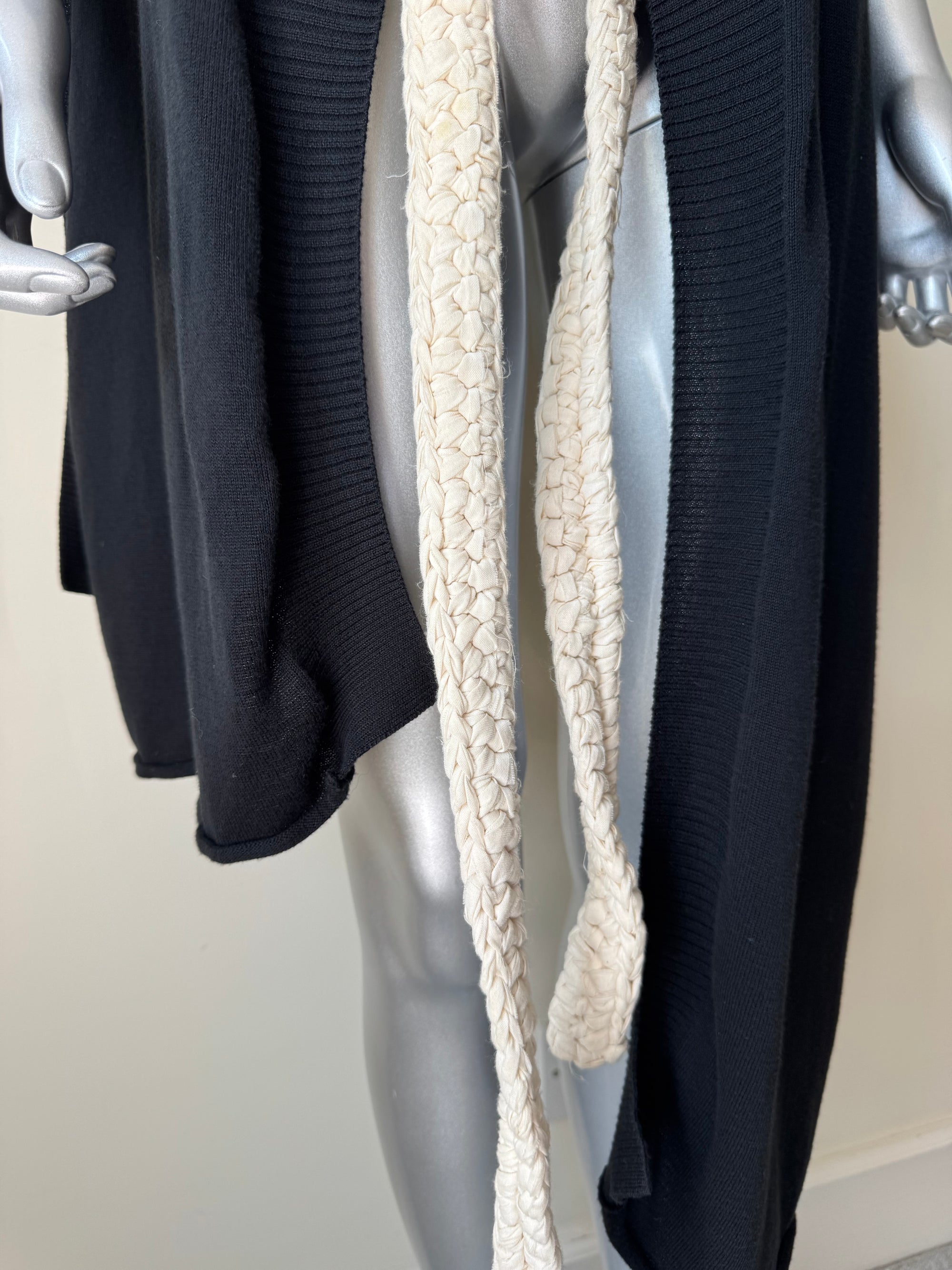 YOHJI YAMAMOTO S/S 2007 DRAPED KNIT CARDIGAN