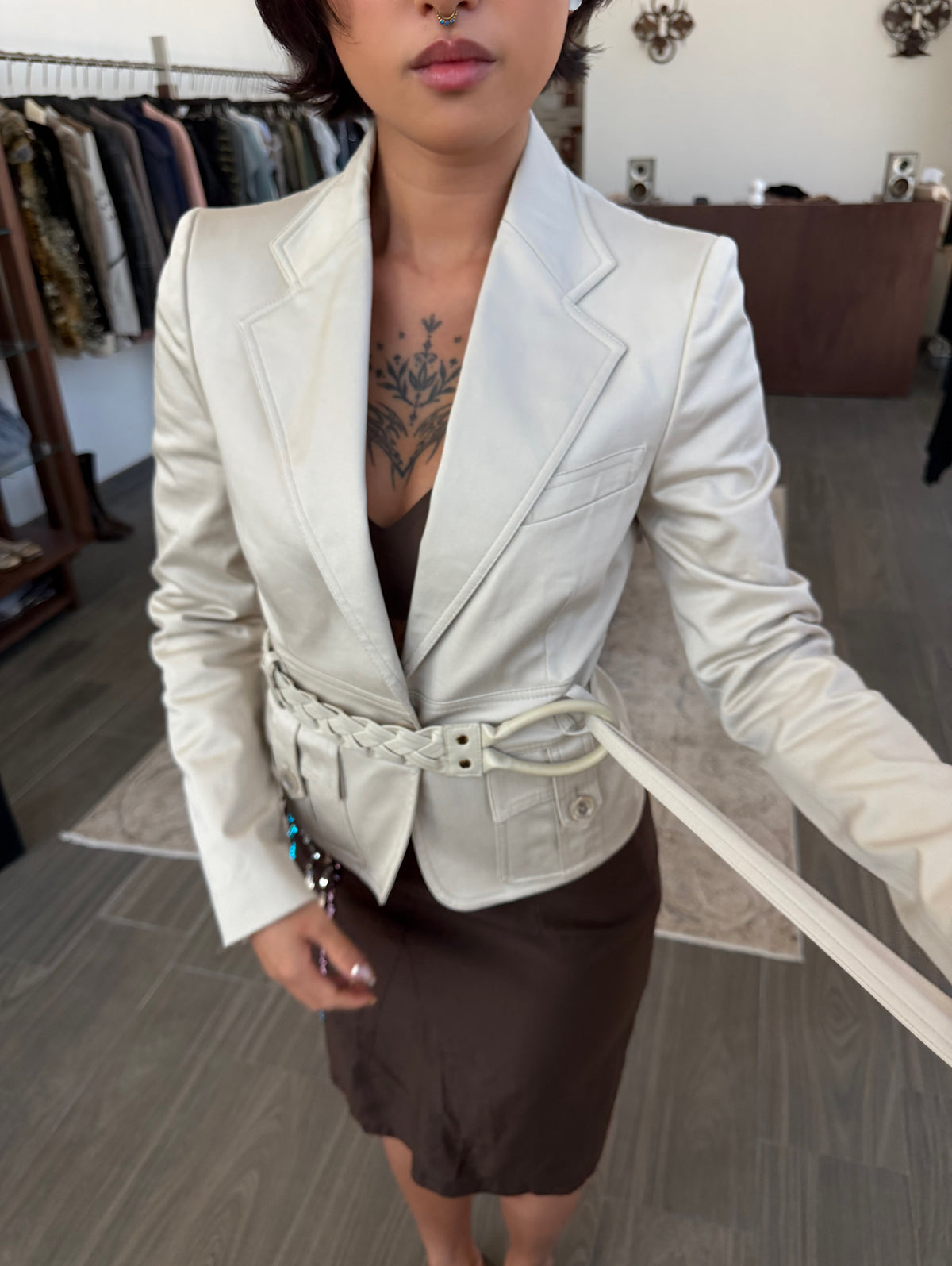 GUCCI BY TOM FORD S/S 2003 SAFARI BELTED BLAZER