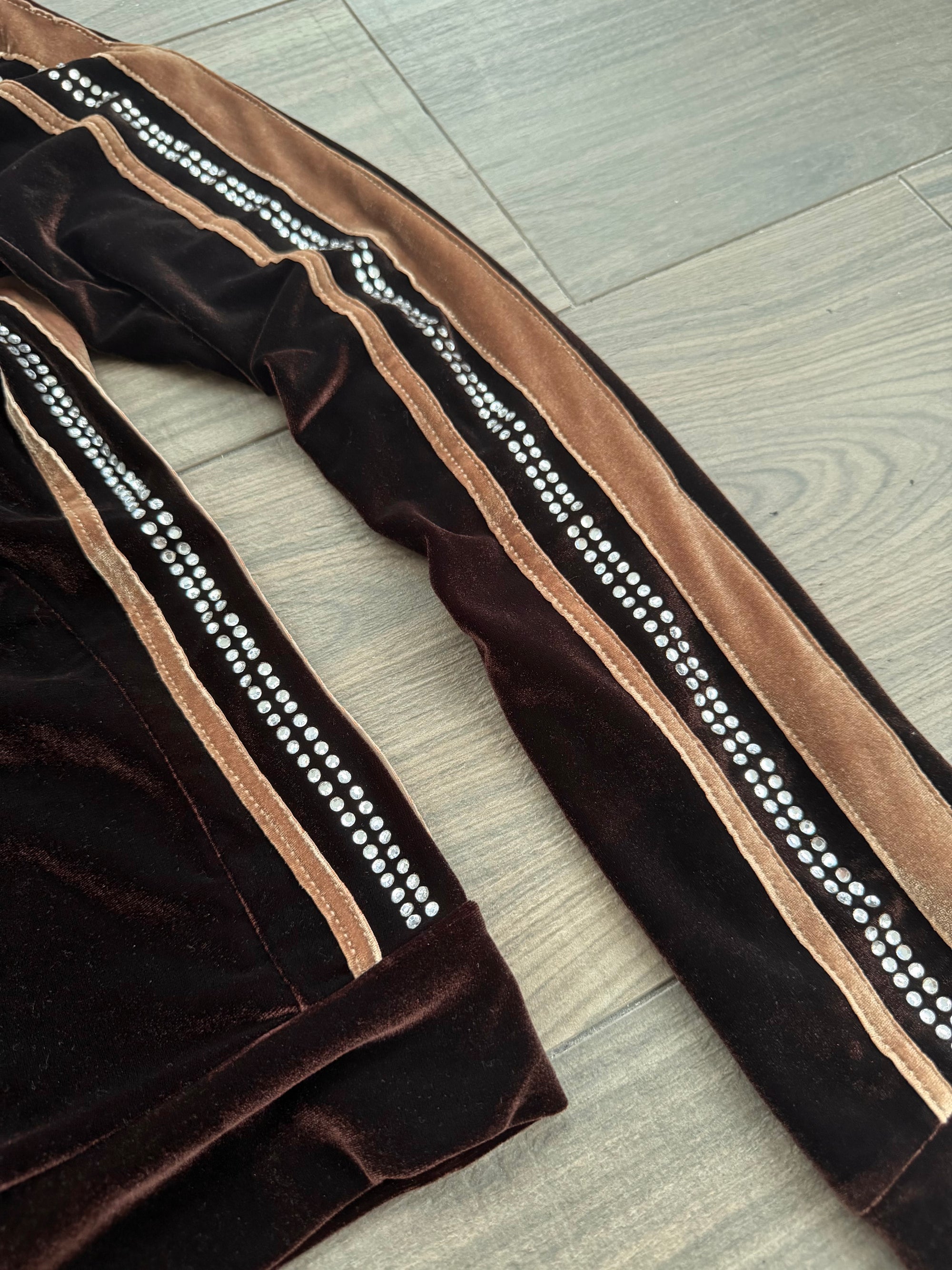 DOLCE AND GABBANA 00s VELVET RHINSTONE HOODIE