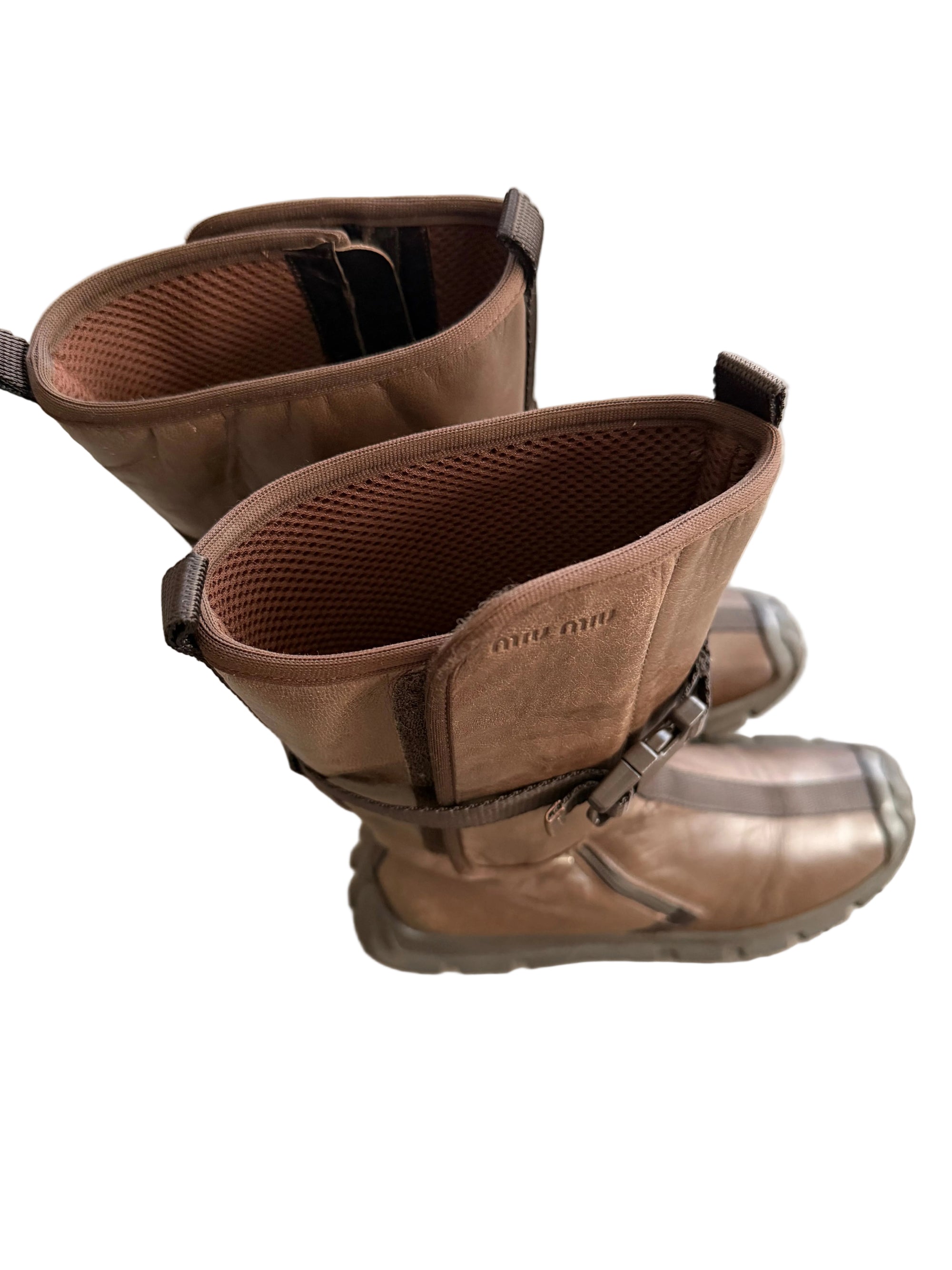 MIU MIU F/W 1999 UTILITARIAN LEATHER BOOTS