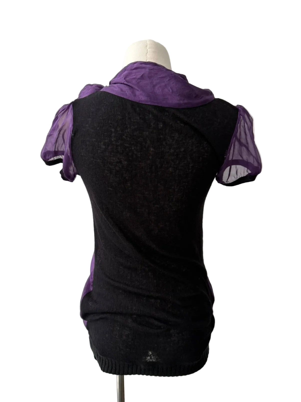 DOLCE AND GABBANA 00s SHEER SILK LOGO TOP