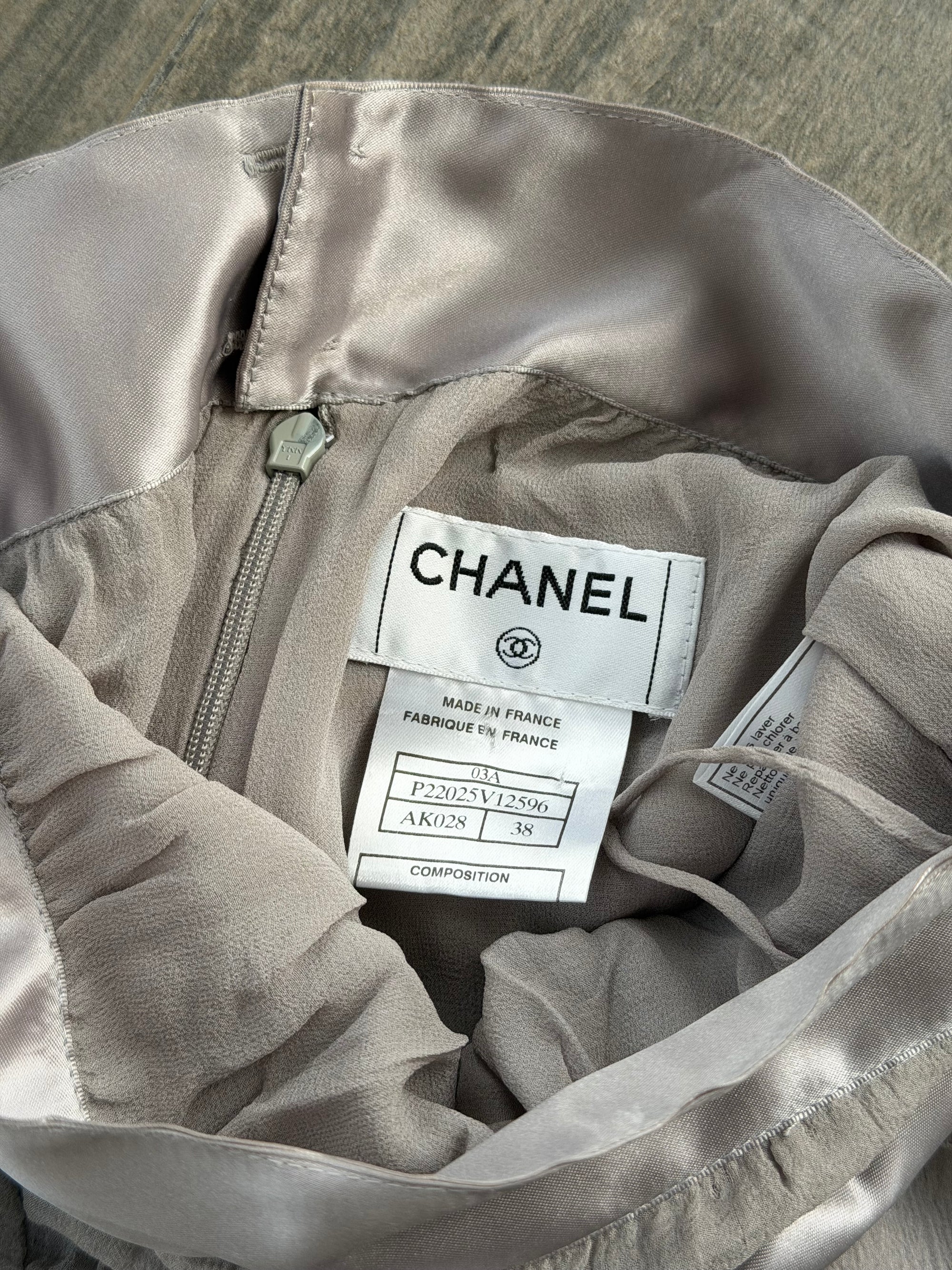 CHANEL F/W 2003 SILK TIE RUFFLE SKIRT