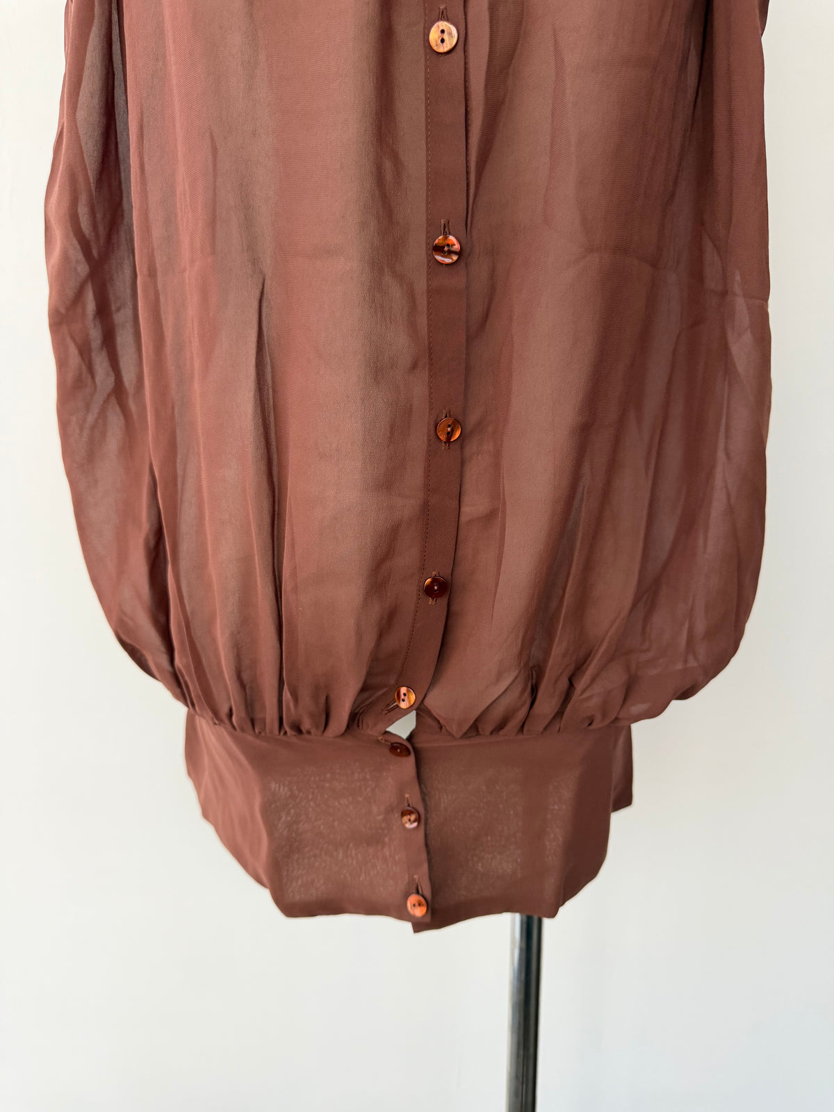 JEAN PAUL GAULTIER S/S 2002 RAZOR CHAIN SHEER BLOUSE