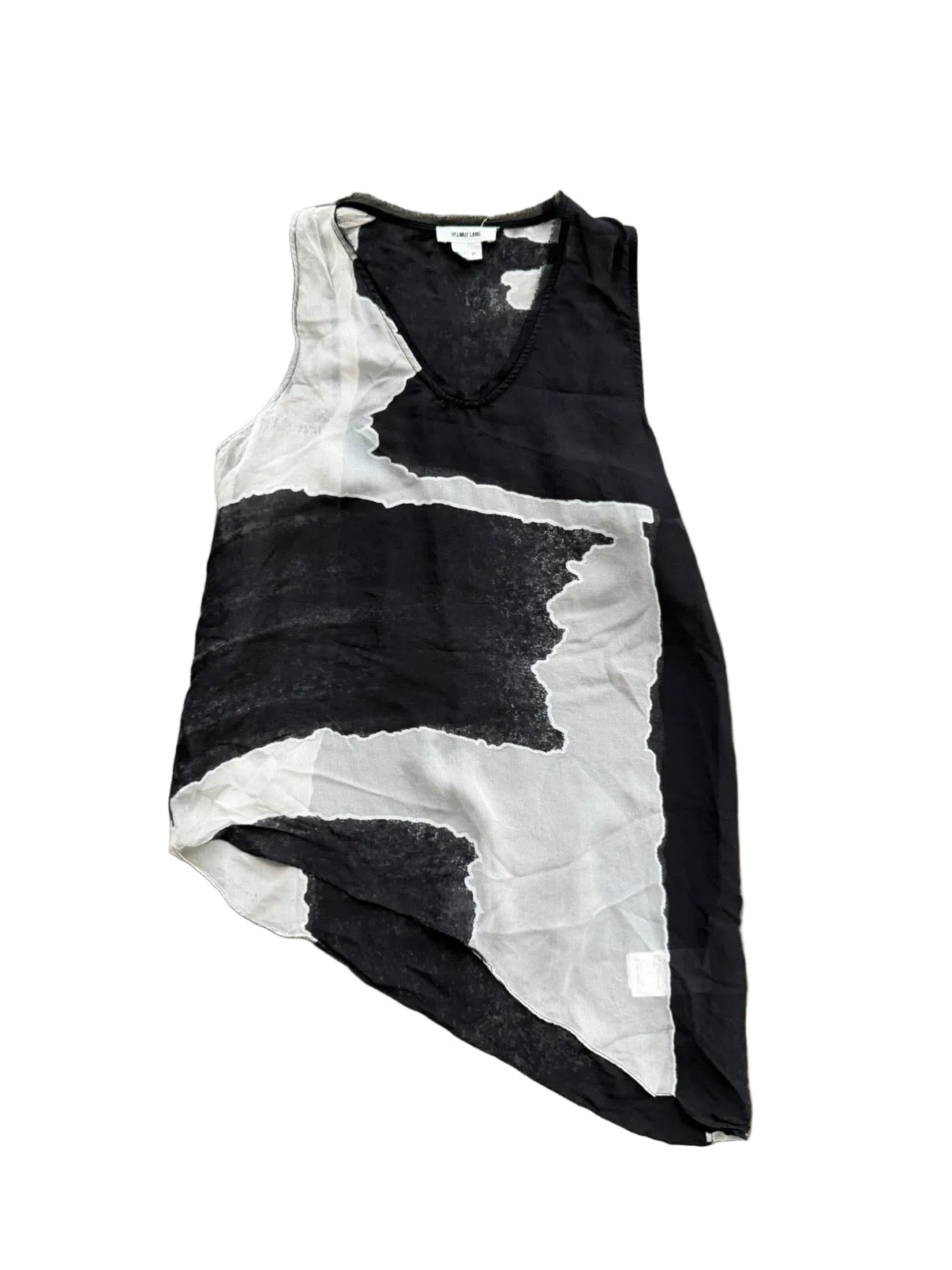 HELMUT LANG 00s ASYMMETRICAL SHEER TOP