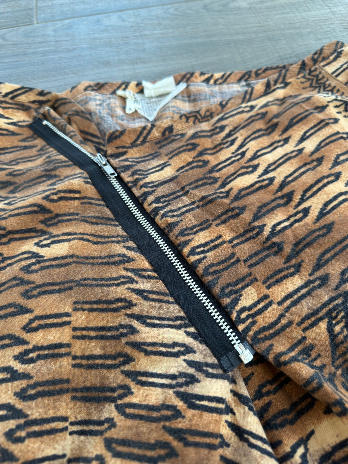 COMME DES GARCONS S/S 1992 TIBETAN TIGER ZIP SKIRT