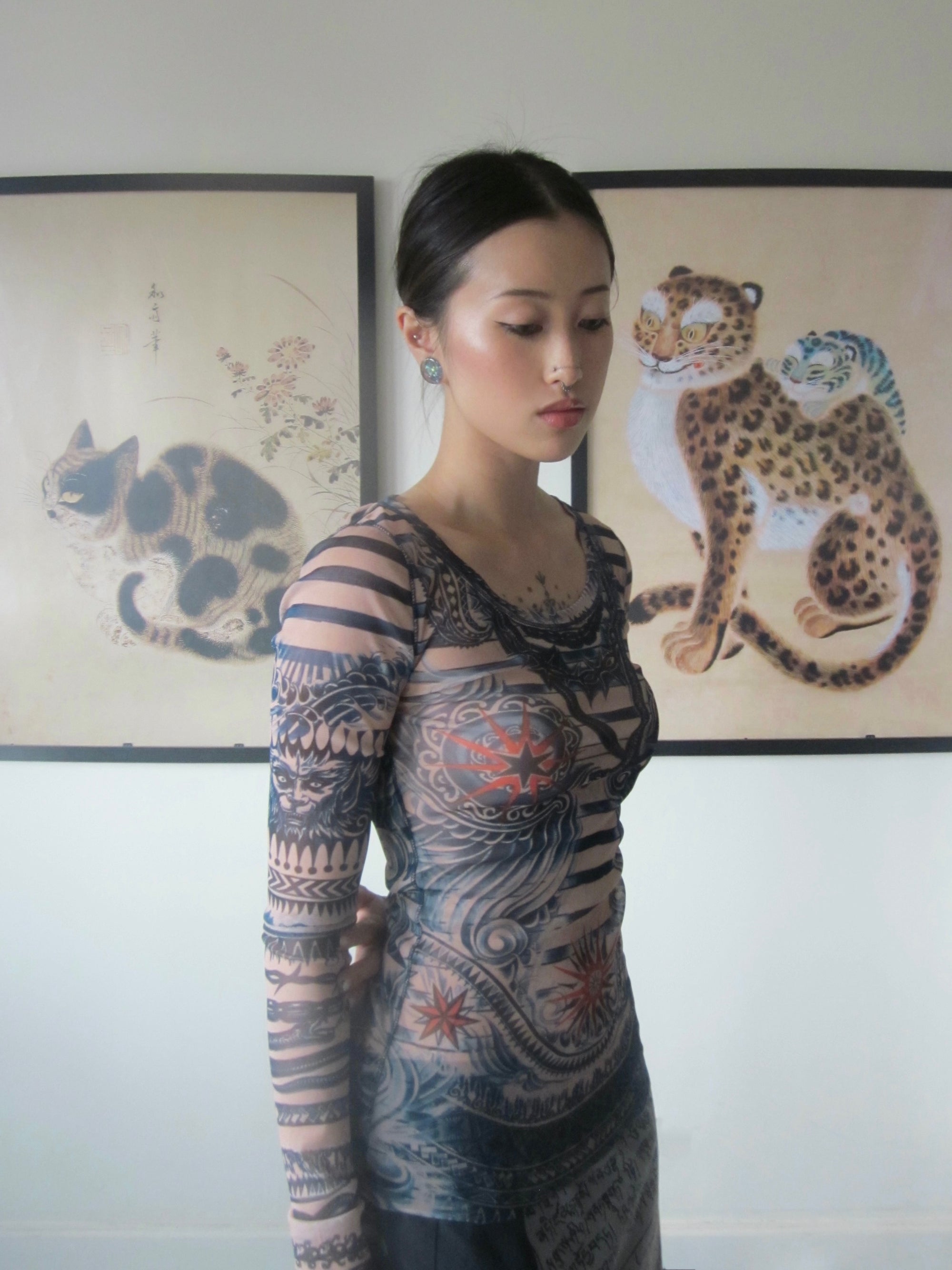 JEAN PAUL GAULTIER x LINDEX F/W 2014 TATTOO MESH TOP