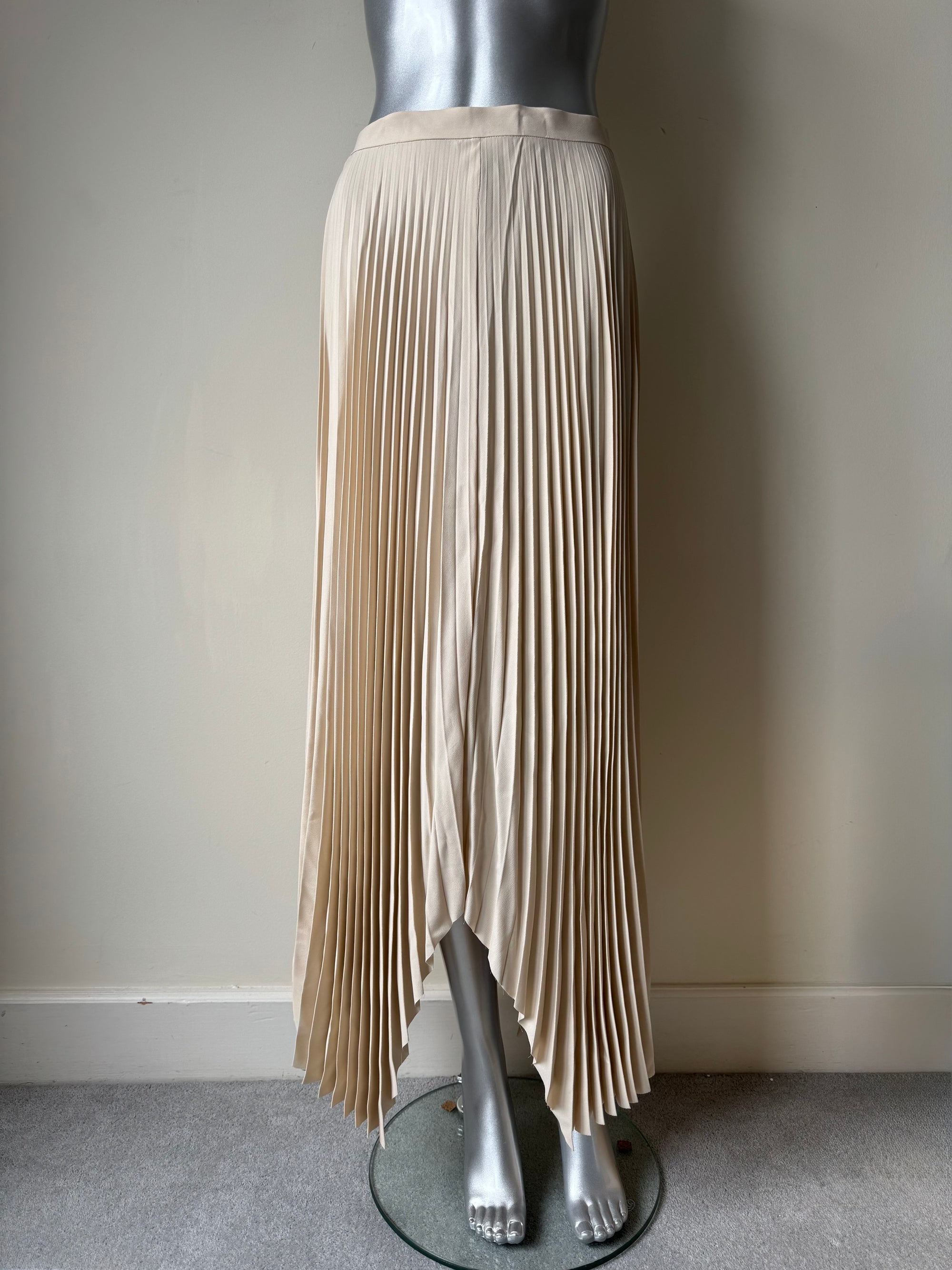 HELMUT LANG CREAM PLEATED SKIRT
