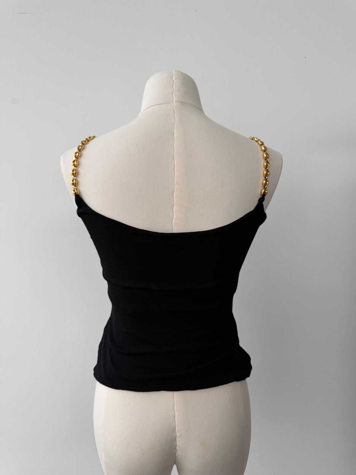 GUCCI BY TOM FORD S/S 2004 GOLD MARINA CHAIN CAMI TOP