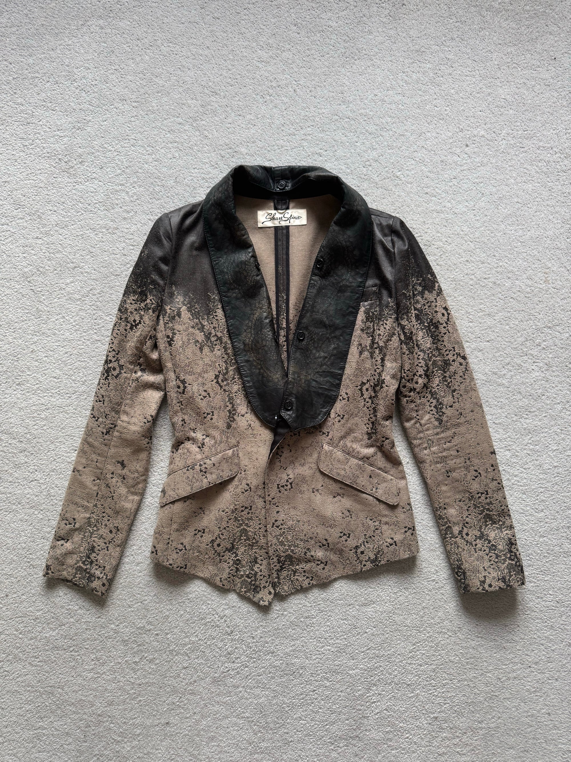 SHARE SPIRIT 00s GENUINE LAMBSKIN LEATHER JACKET WITH SILK ACCENTS