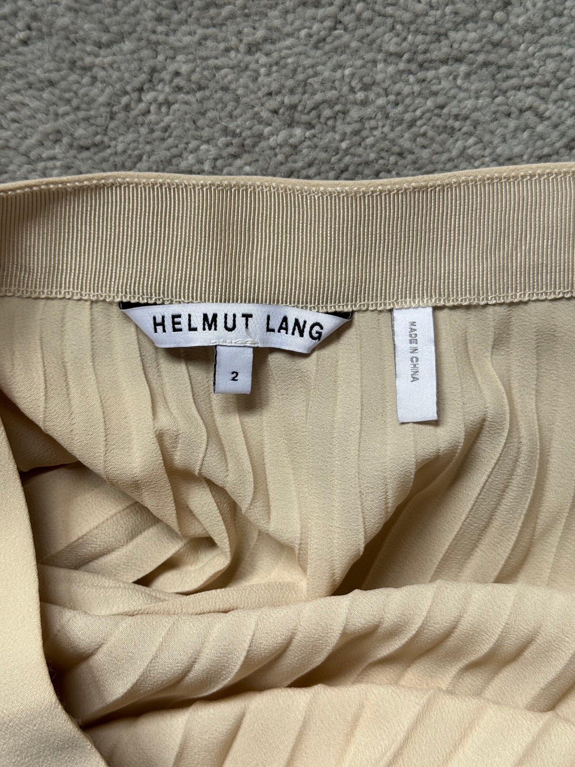 HELMUT LANG CREAM PLEATED SKIRT