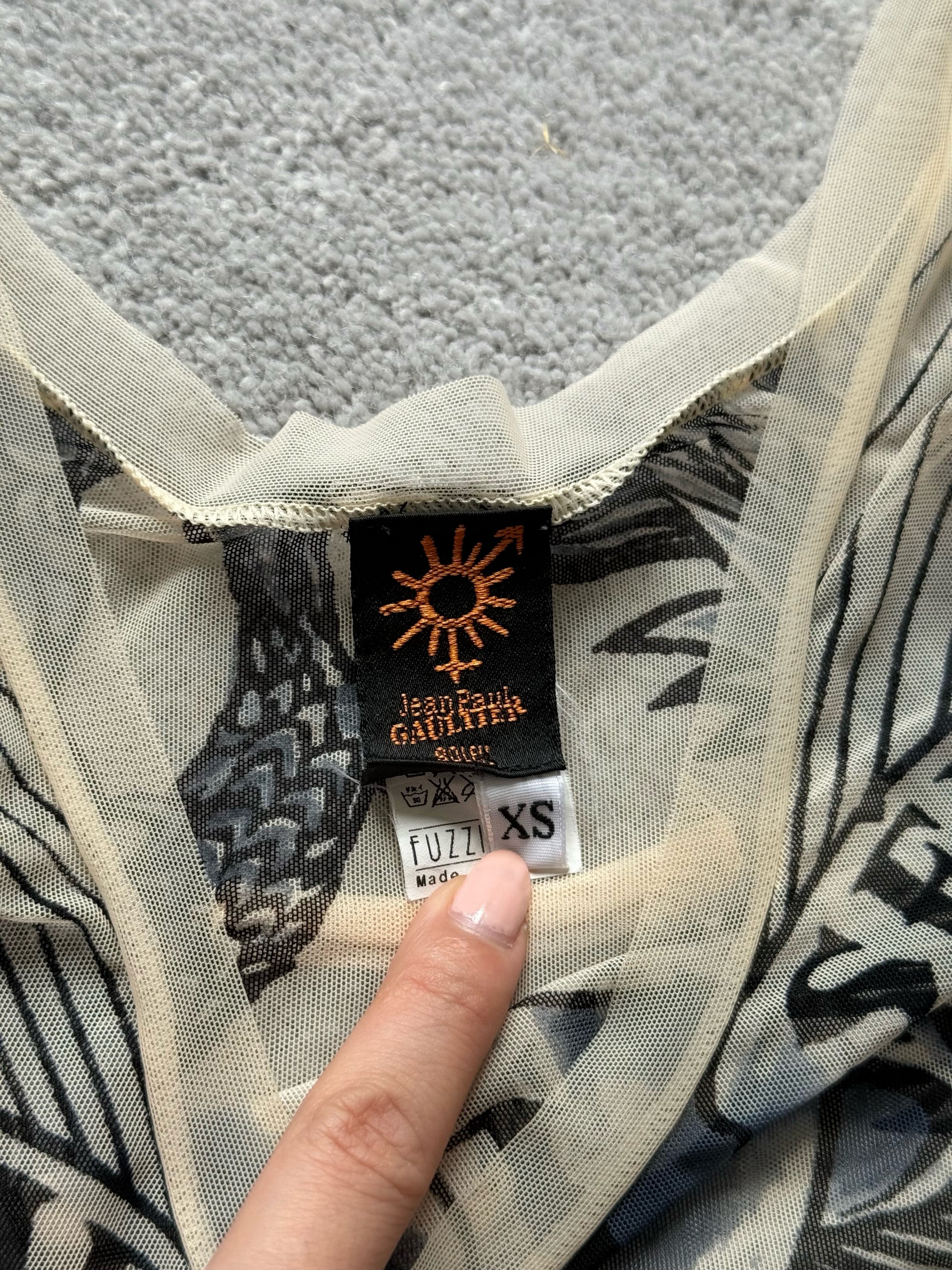 JEAN PAUL GAULTIER S/S 1996 SAFE SEX MESH TOP