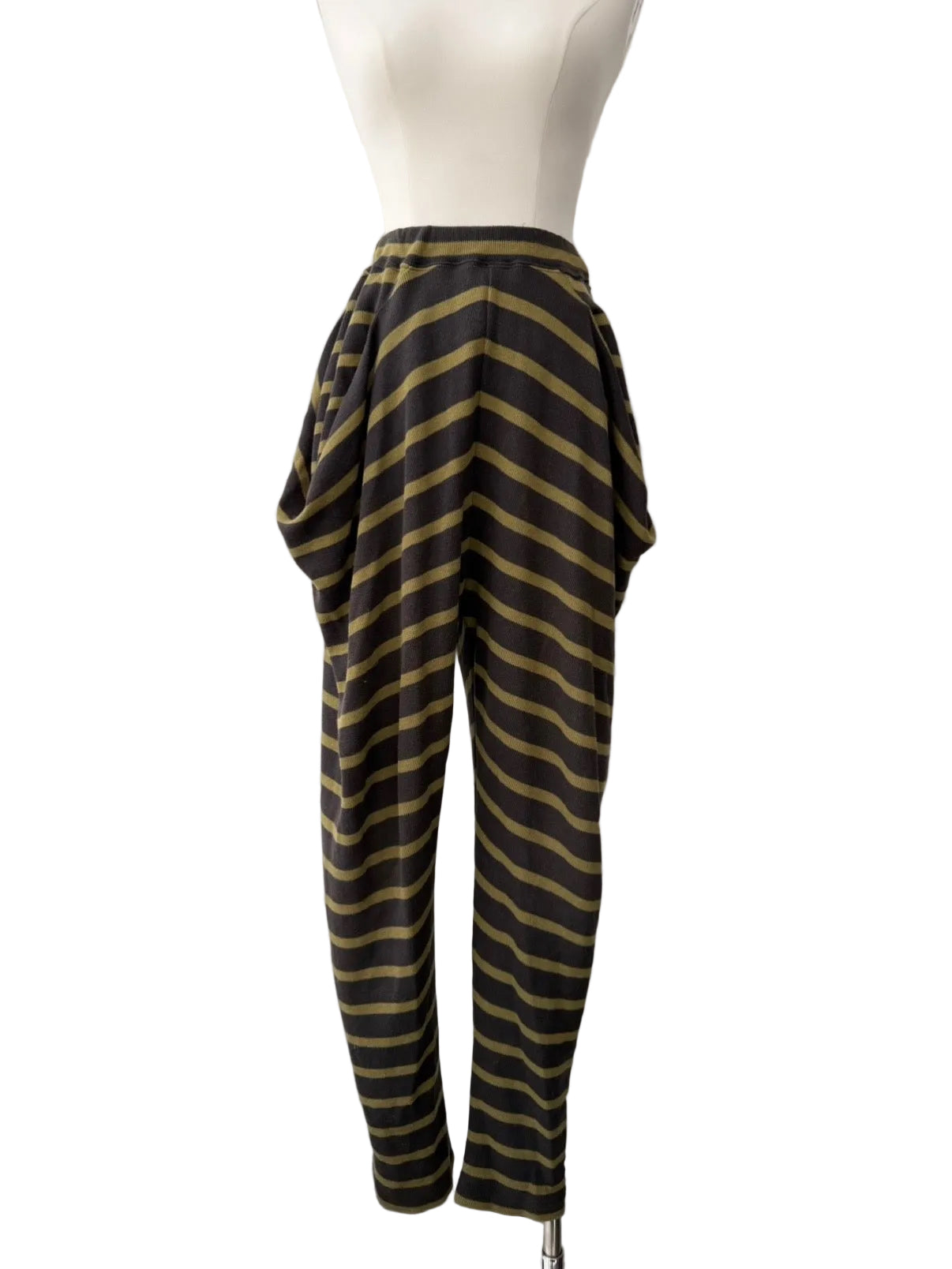 ISSEY MIYAKE 80s STRIPED DROP CROTCH PANTS
