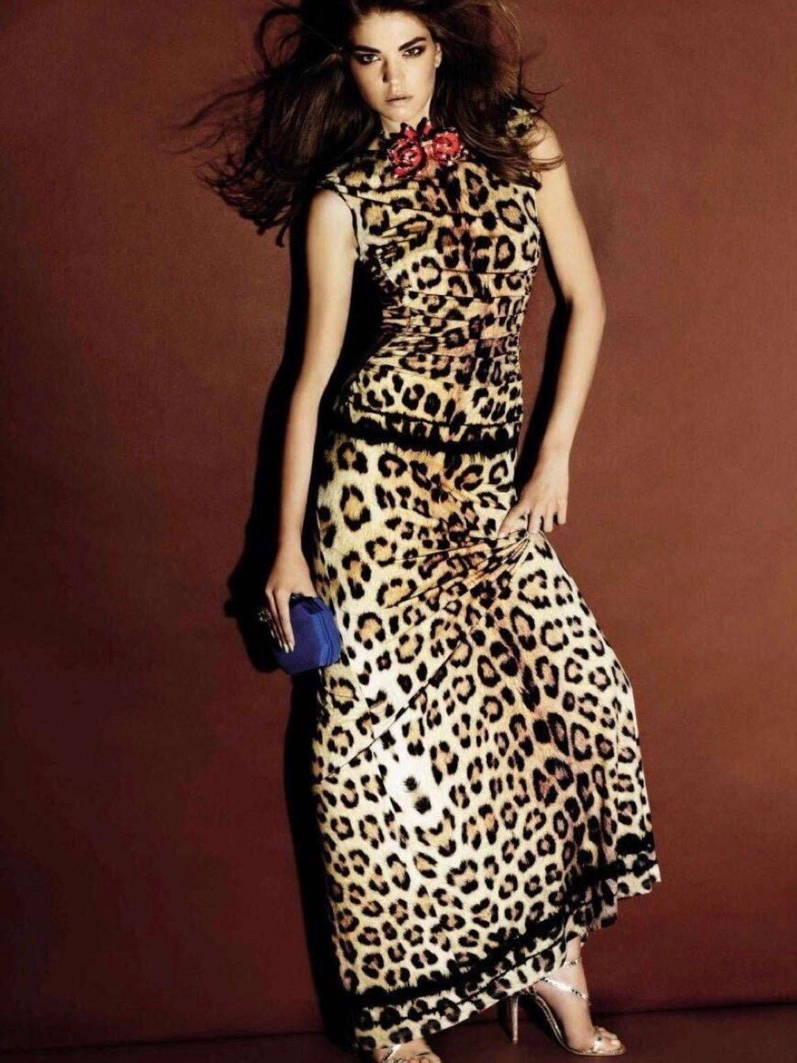 ROBERTO CAVALLI S/S 2012 LEOPARD MAXI DRESS