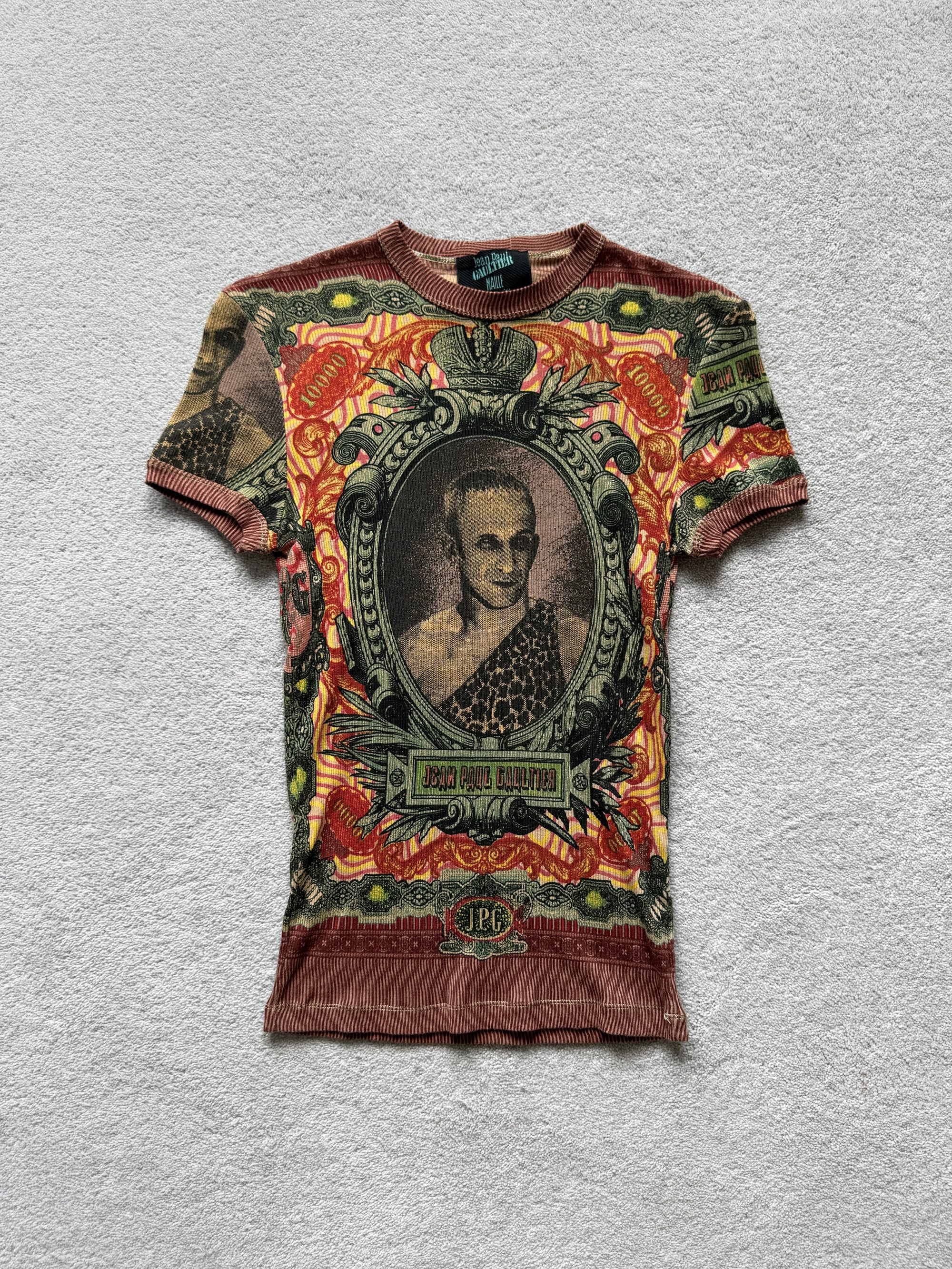 JEAN PAUL GAULTIER SPRING 1994 PORTRAIT KNIT TOP