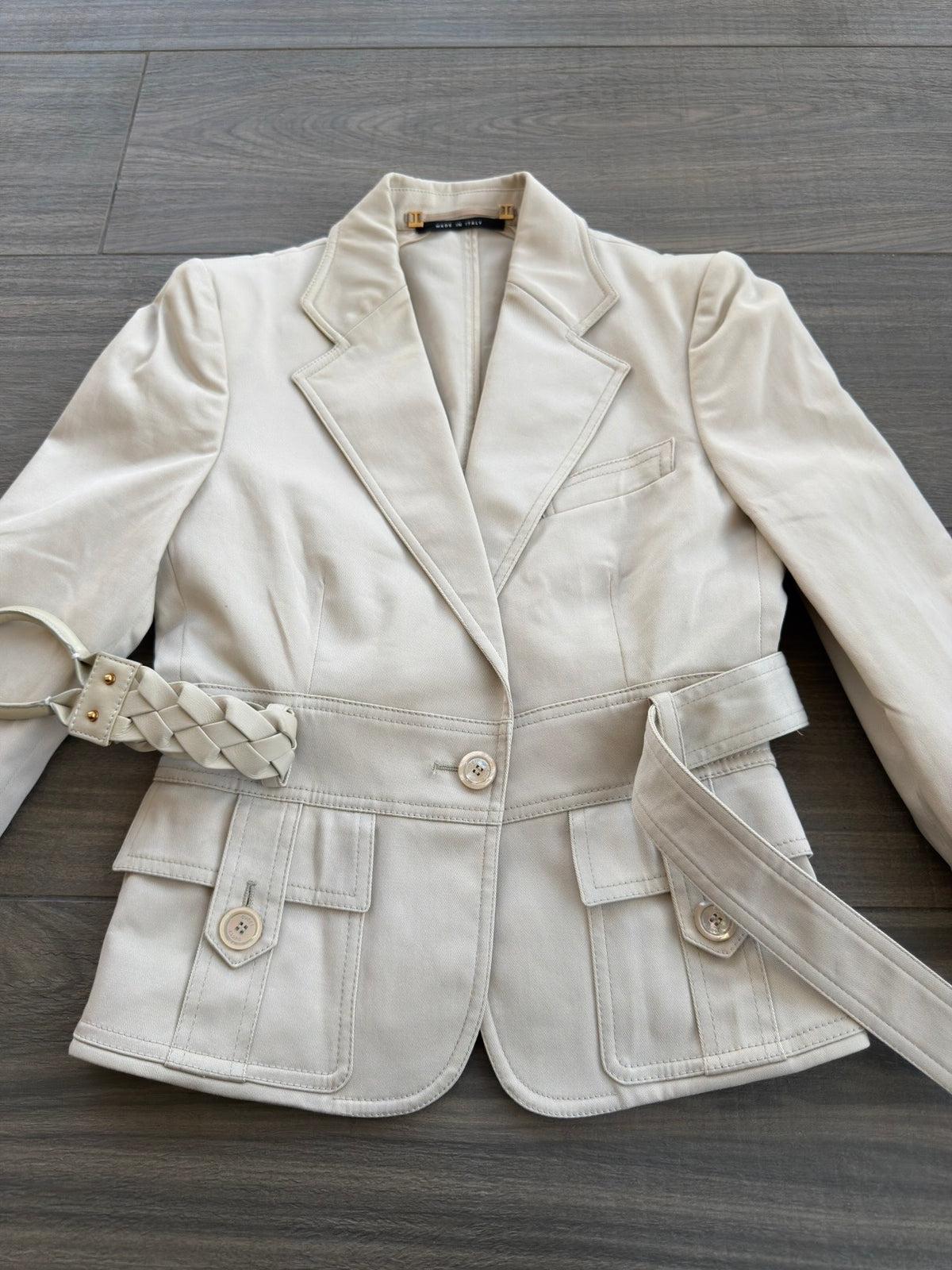GUCCI BY TOM FORD S/S 2003 SAFARI BELTED BLAZER