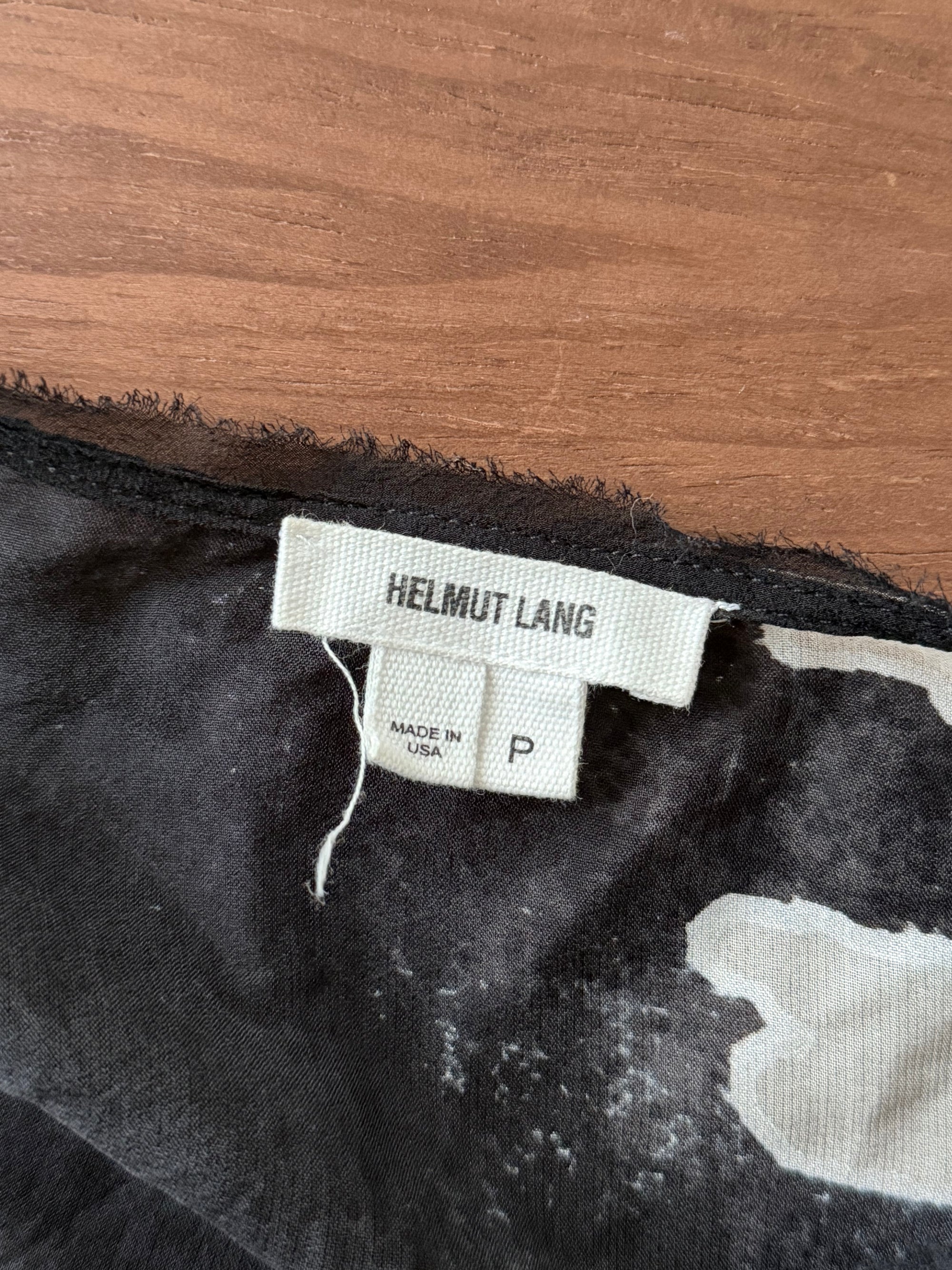 HELMUT LANG 00s ASYMMETRICAL SHEER TOP