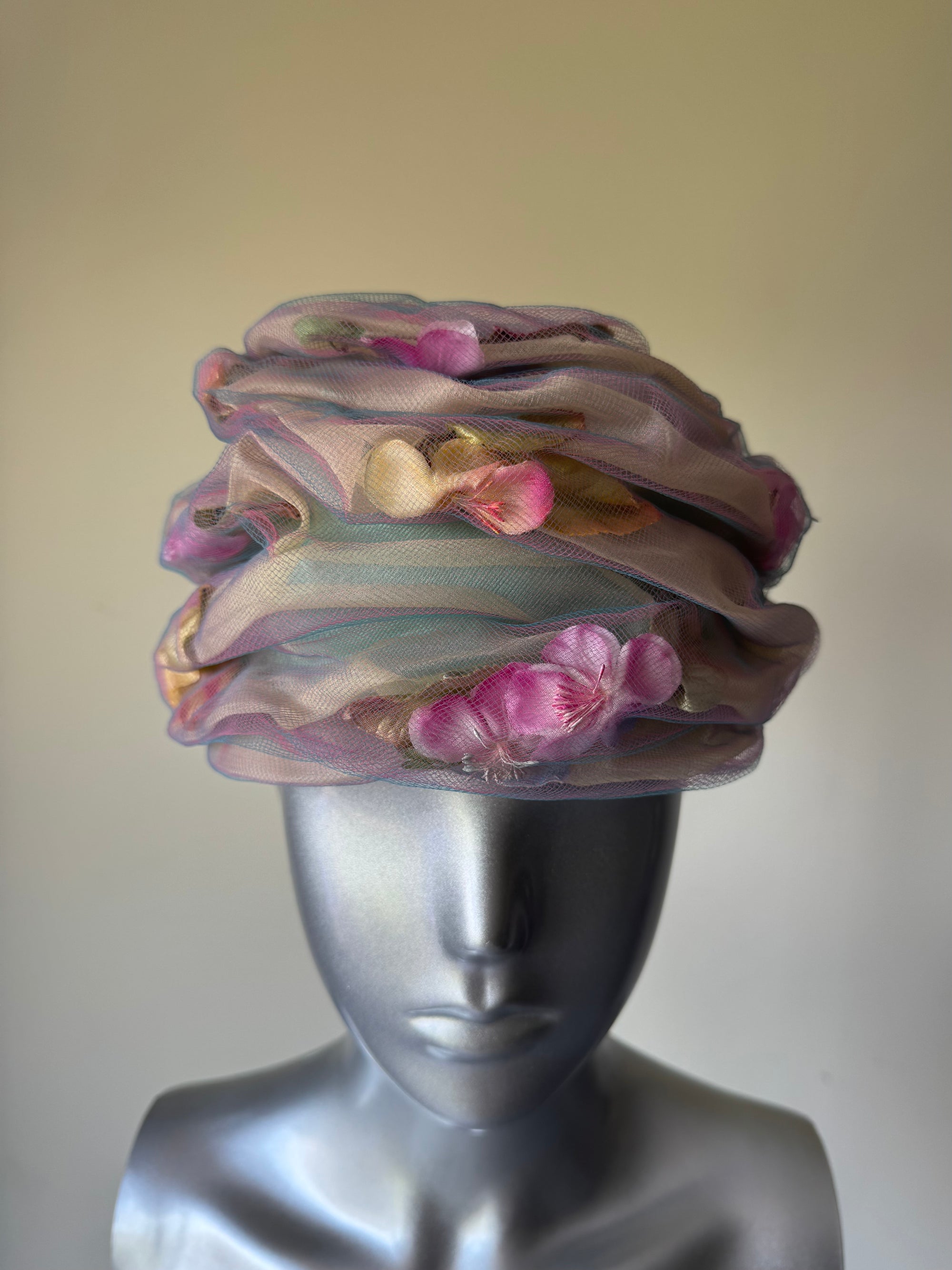 CHRISTIAN DIOR 50s PASTEL PETAL TURBAN