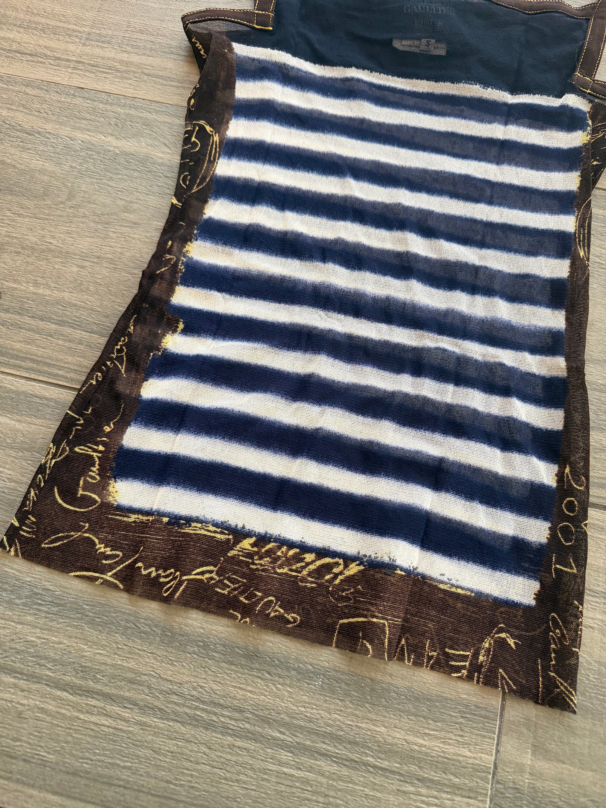 JEAN PAUL GAULTIER S/S 2001 STRIPED MESH TOP