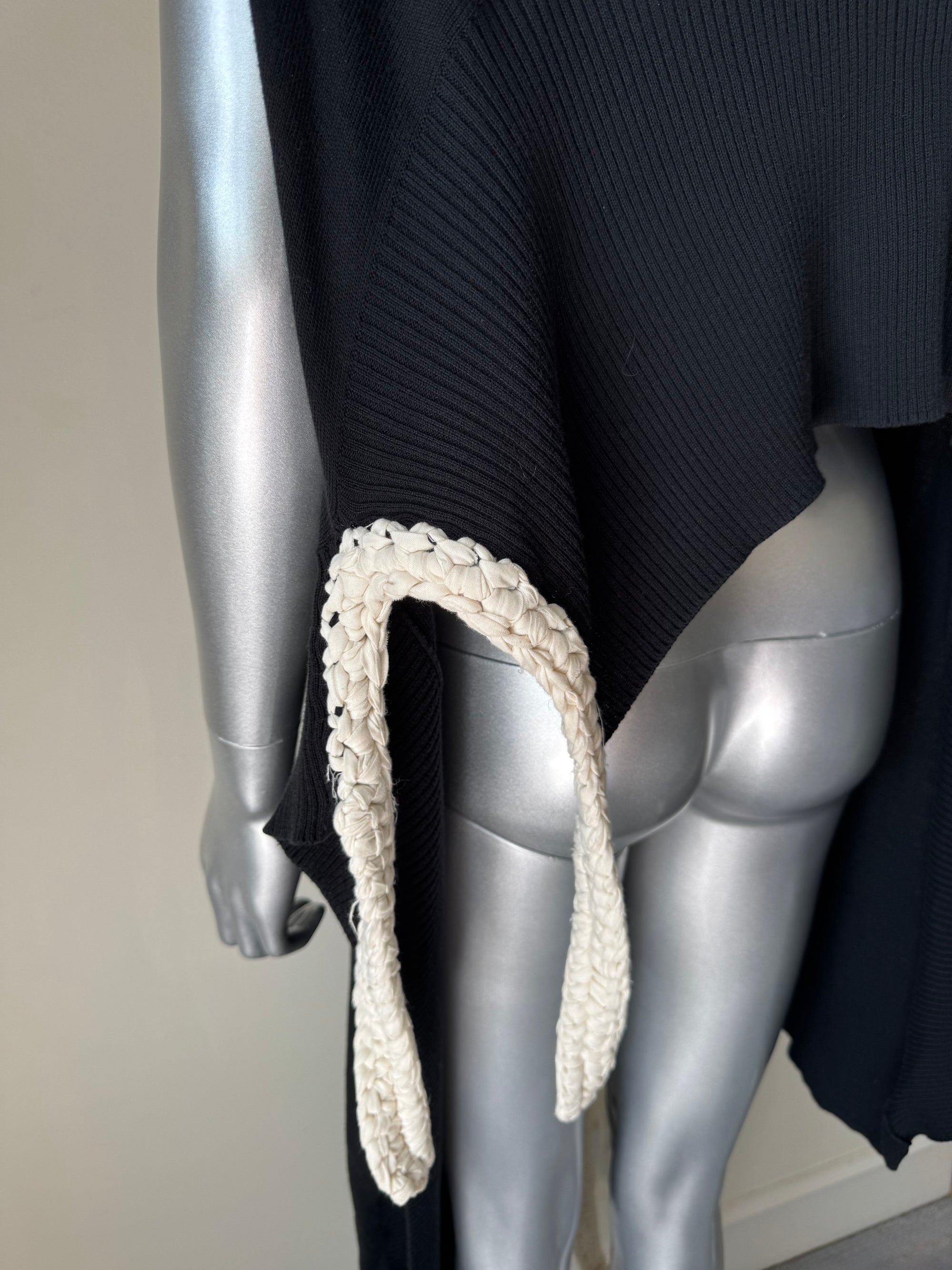 YOHJI YAMAMOTO S/S 2007 DRAPED KNIT CARDIGAN