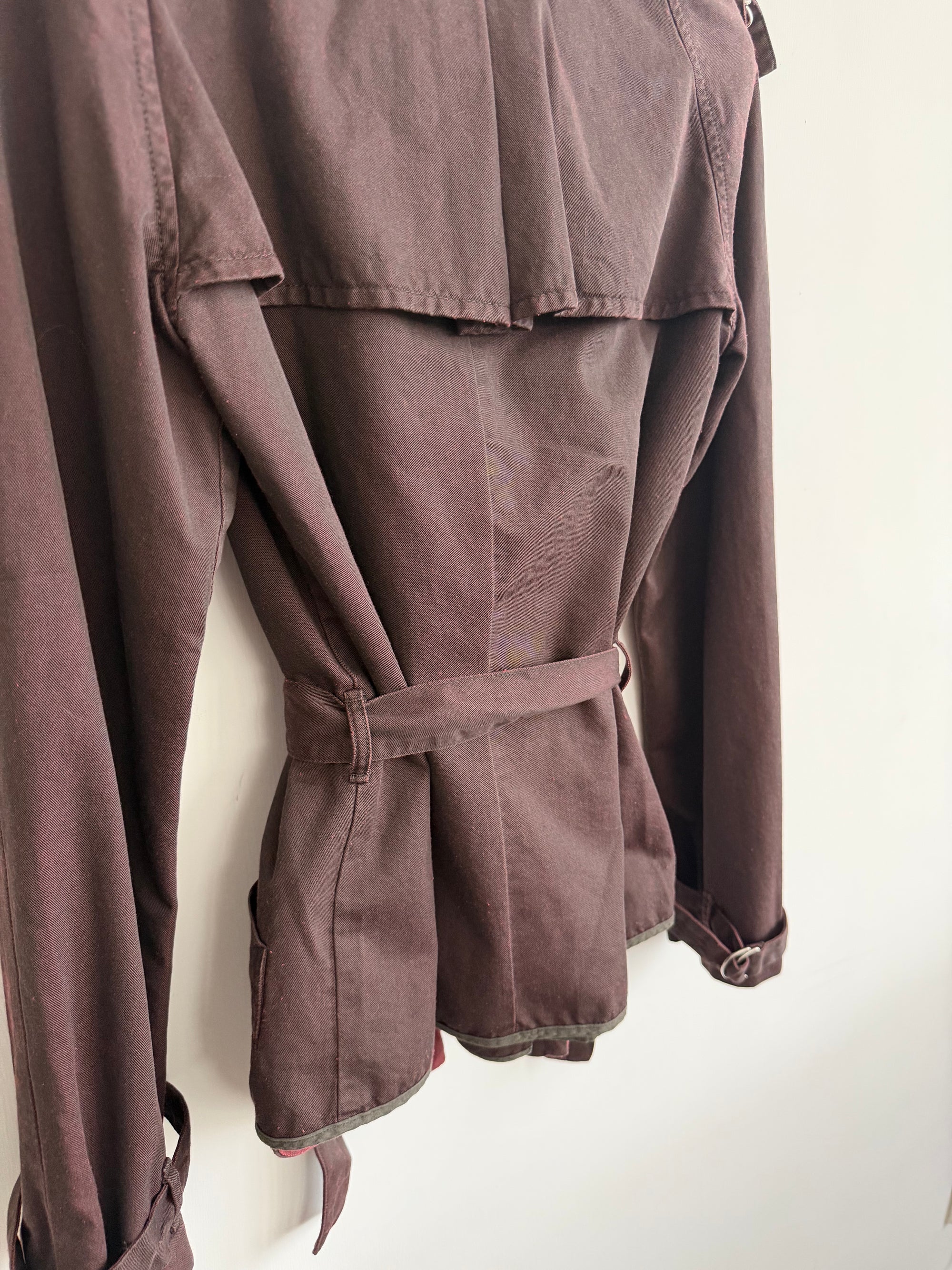 MM6 00s BURGUNDY TRENCH COAT