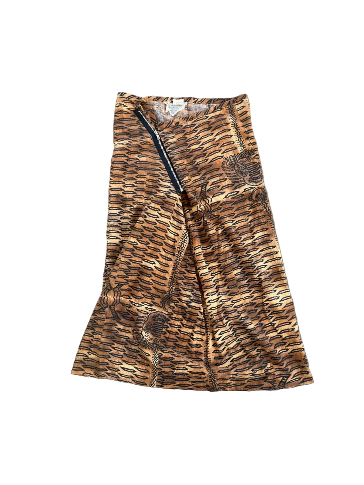 COMME DES GARCONS S/S 1992 TIBETAN TIGER ZIP SKIRT