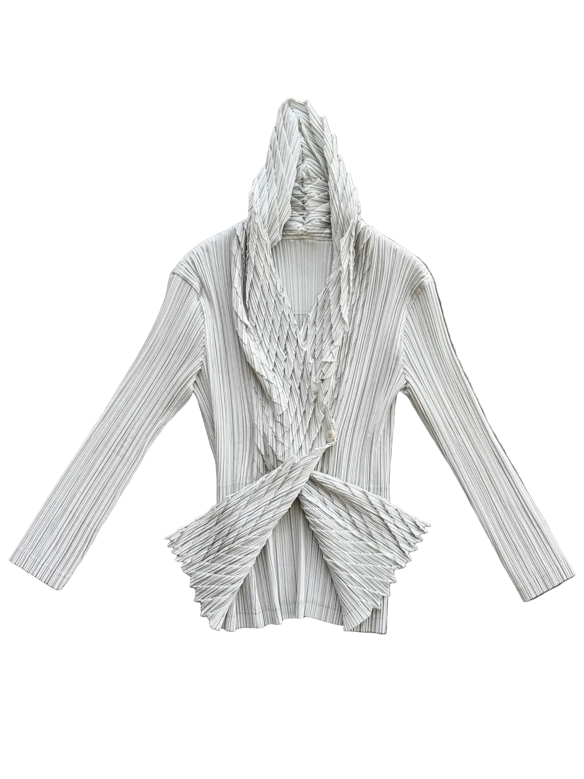 ISSEY MIYAKE S/S 2010 CHEVRON PLEATED CARDIGAN