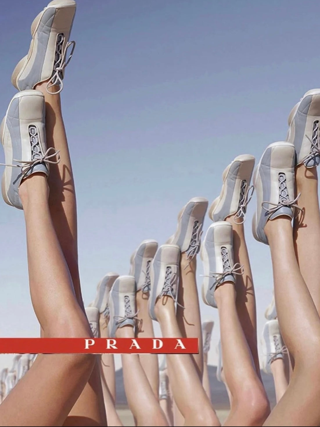 PRADA S/S 2001 TWO-TONED LEATHER TRAINER