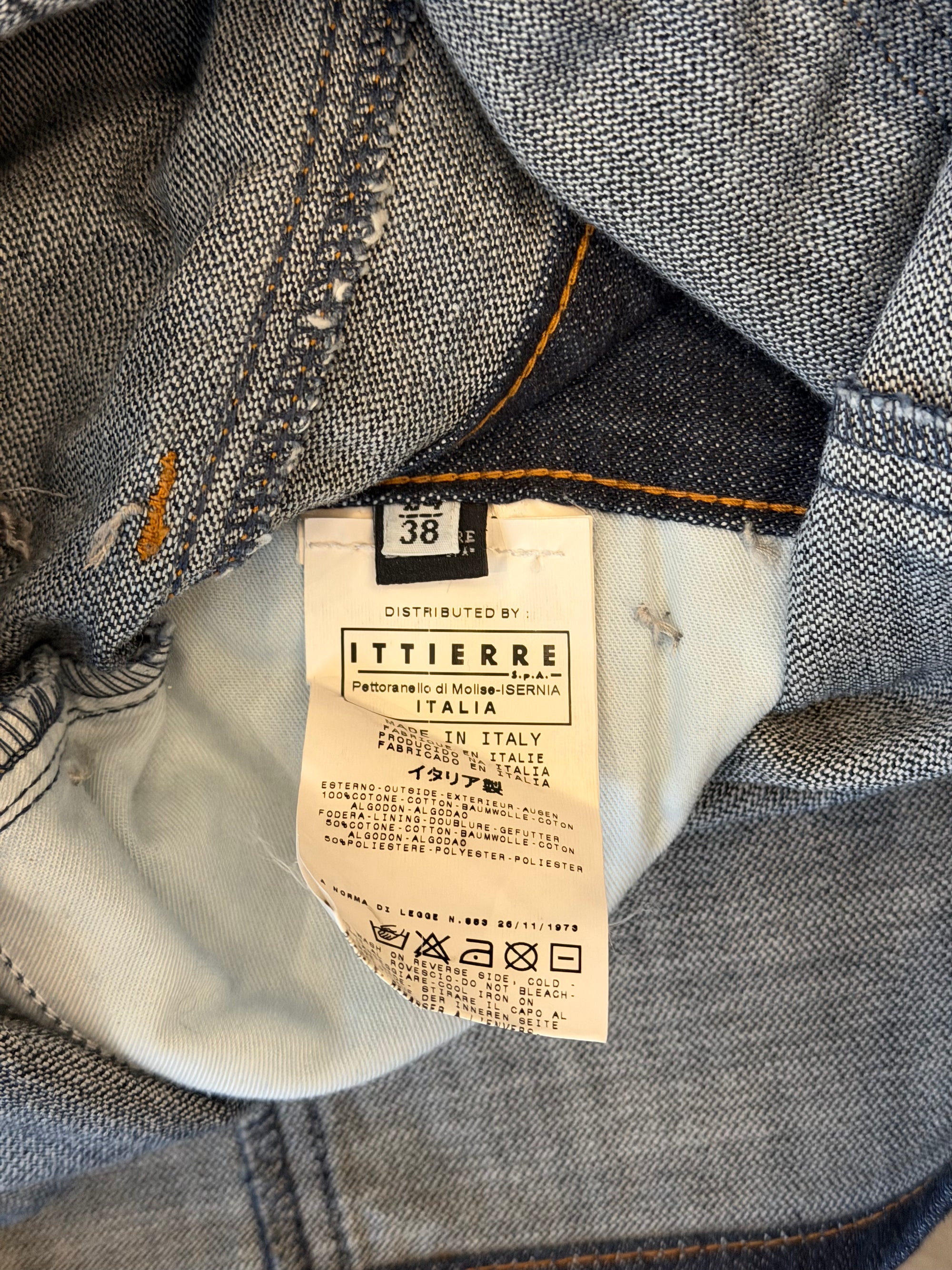 DOLCE AND GABBANA 00s LOGO DENIM MIDI SKIRT