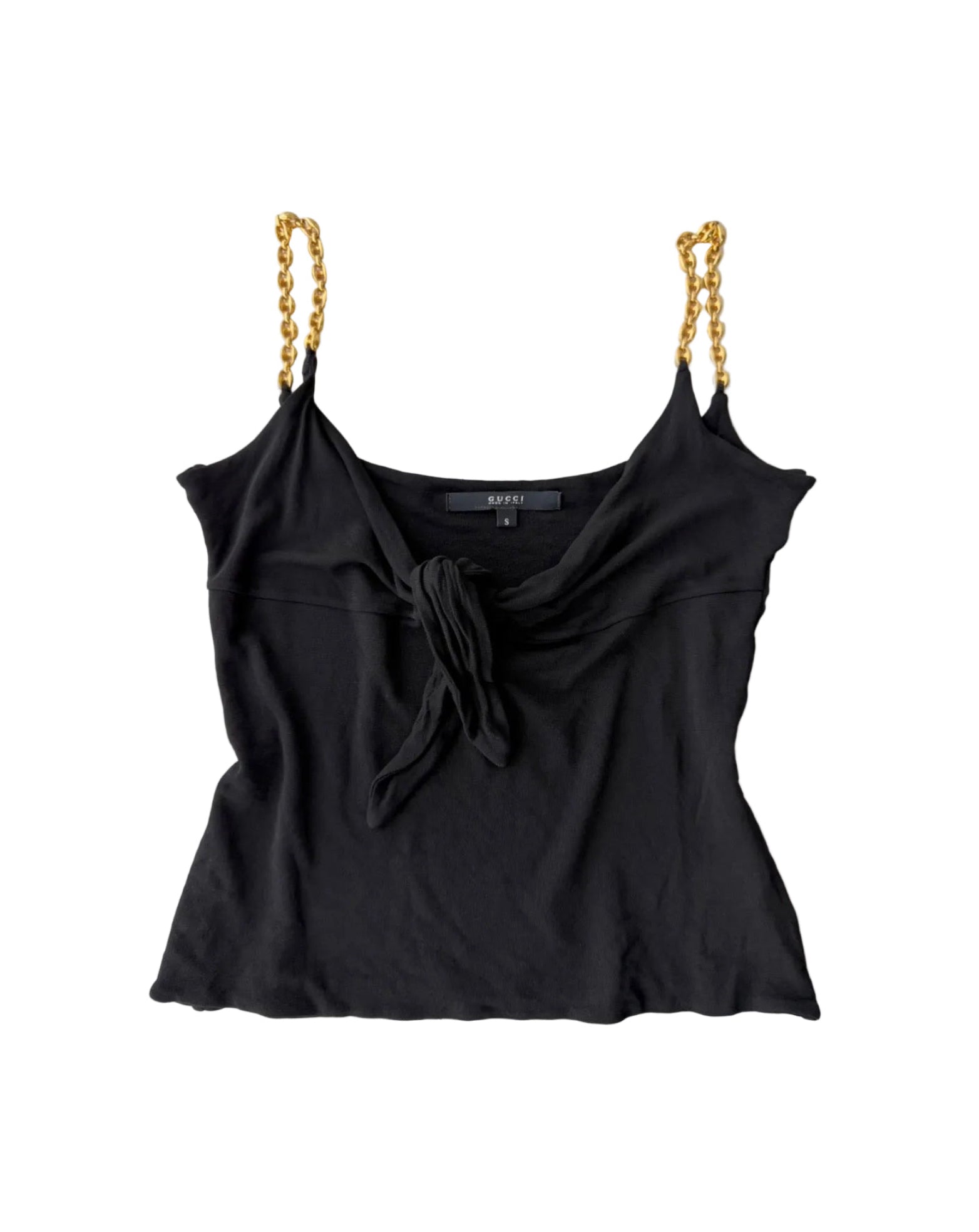 GUCCI BY TOM FORD S/S 2004 GOLD MARINA CHAIN CAMI TOP