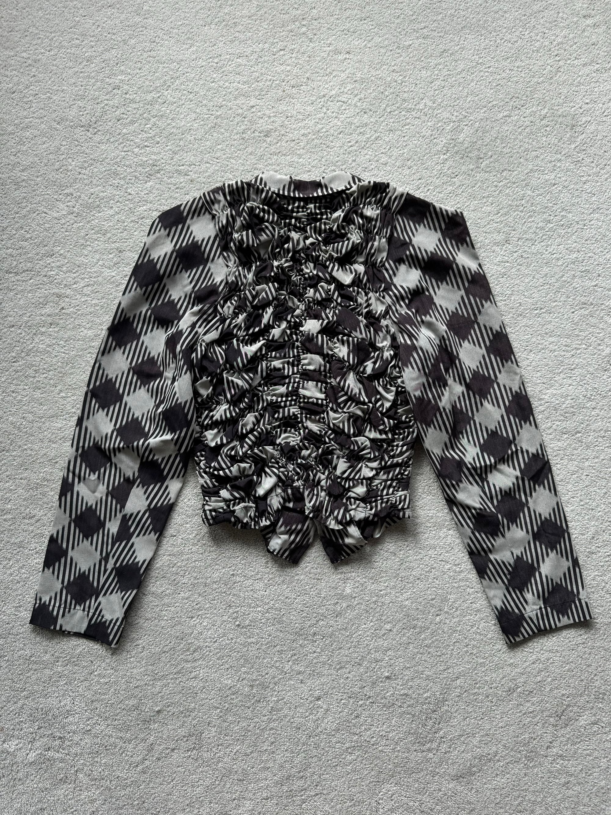 COMME DES GARCONS S/S 1989 RUCHED PATTERNED BLAZER