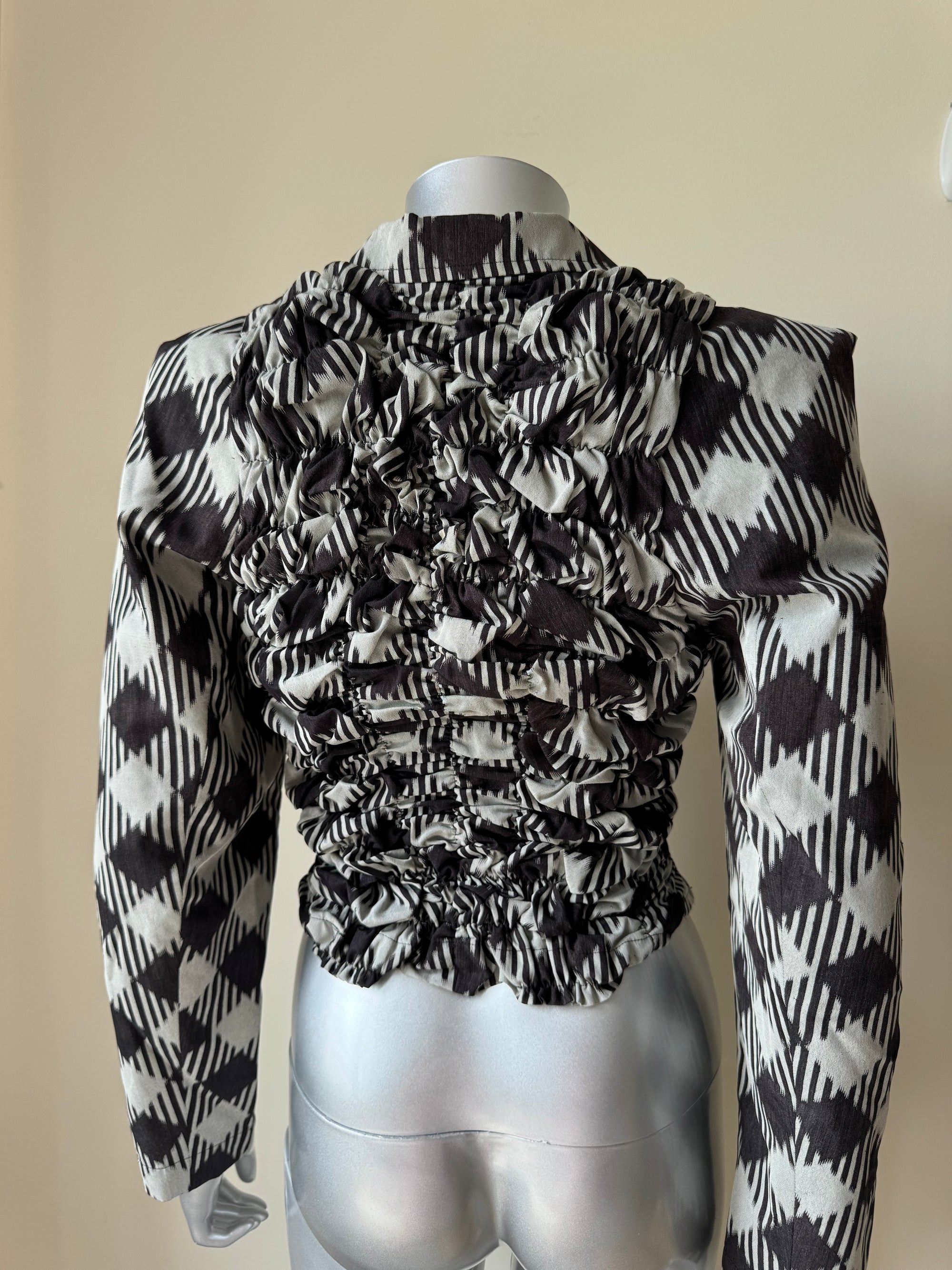 COMME DES GARCONS S/S 1989 RUCHED PATTERNED BLAZER