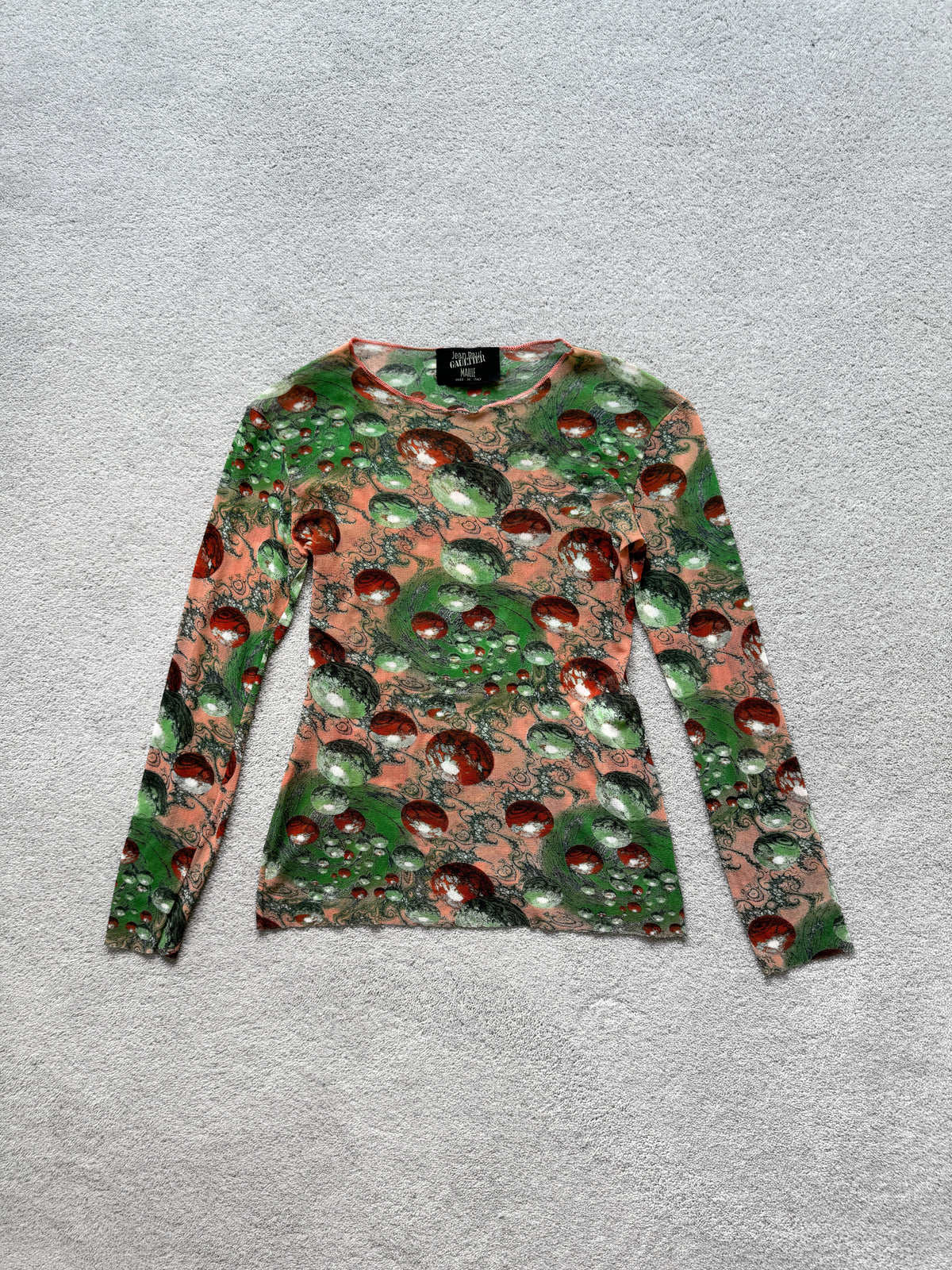 JEAN PAUL GAULTIER 90s GALAXY PRINT MESH TOP