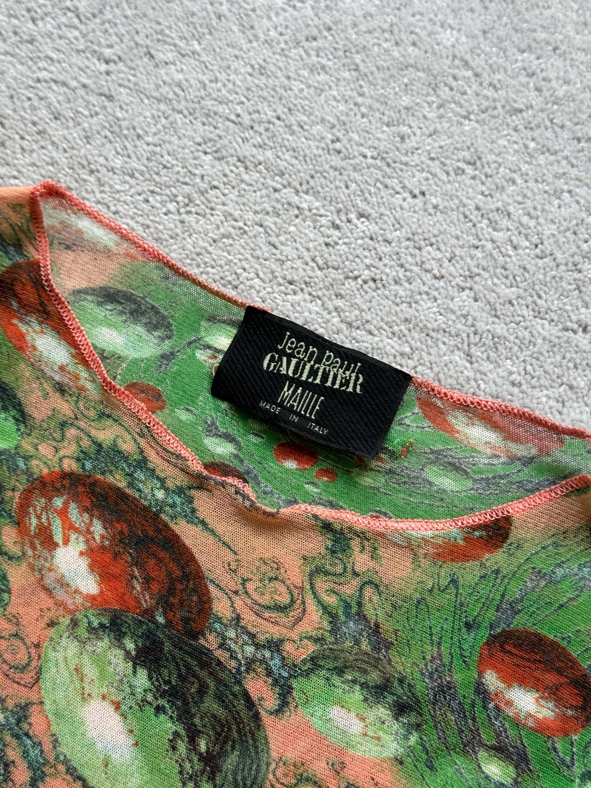 JEAN PAUL GAULTIER 90s GALAXY PRINT MESH TOP